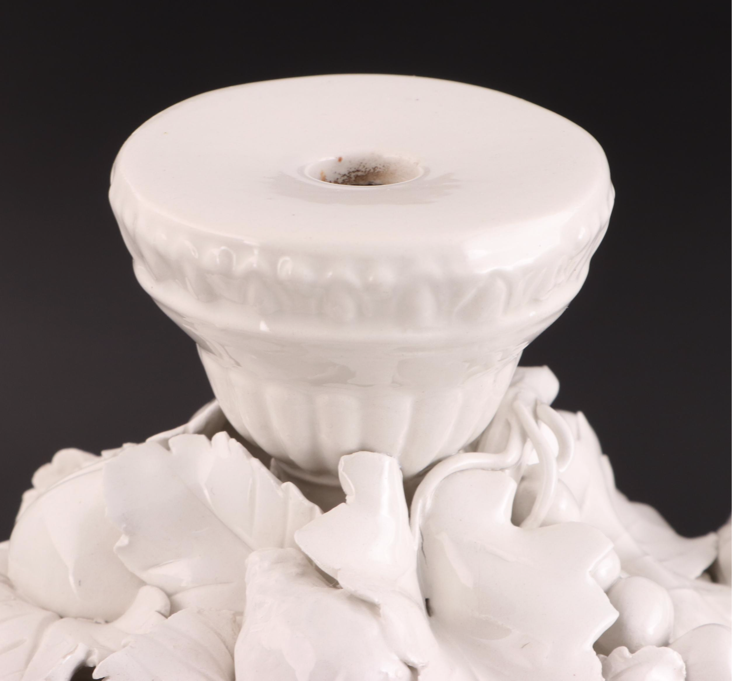 Italian Neoclassical Style Putti and Fruit Motif Ceramic Centerpiece