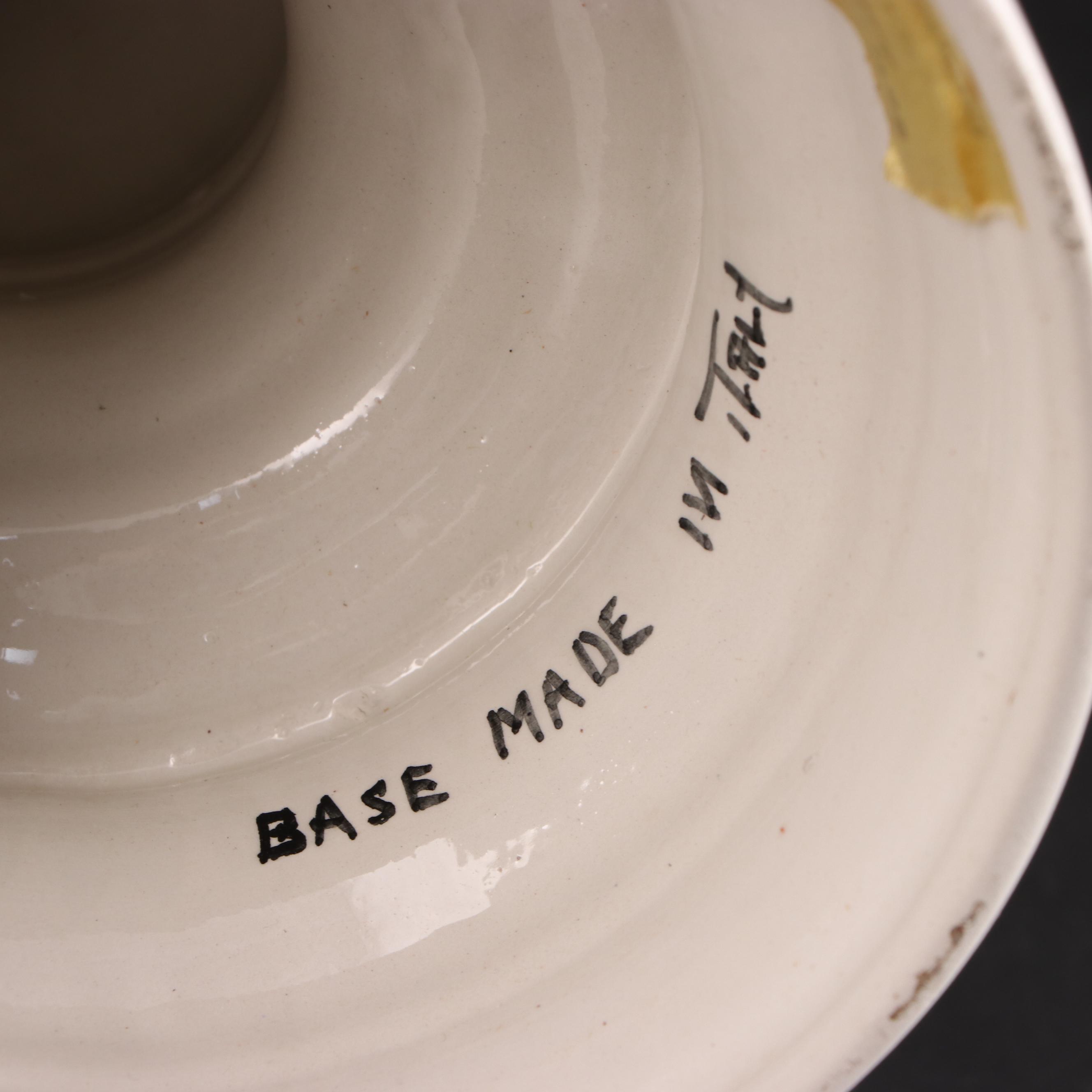 Italian Neoclassical Style Putti and Fruit Motif Ceramic Centerpiece