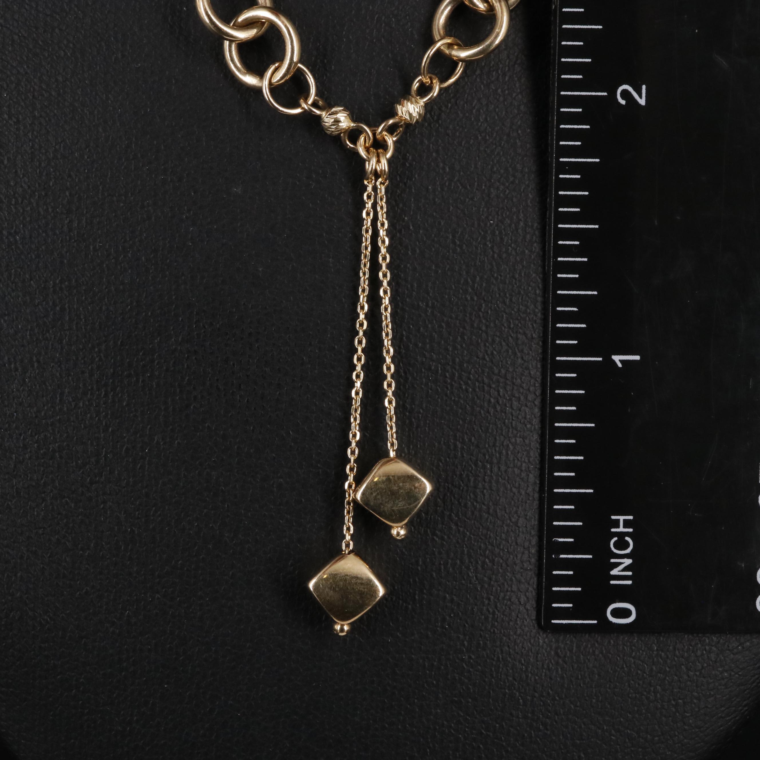 14K Lariat Chain Necklace