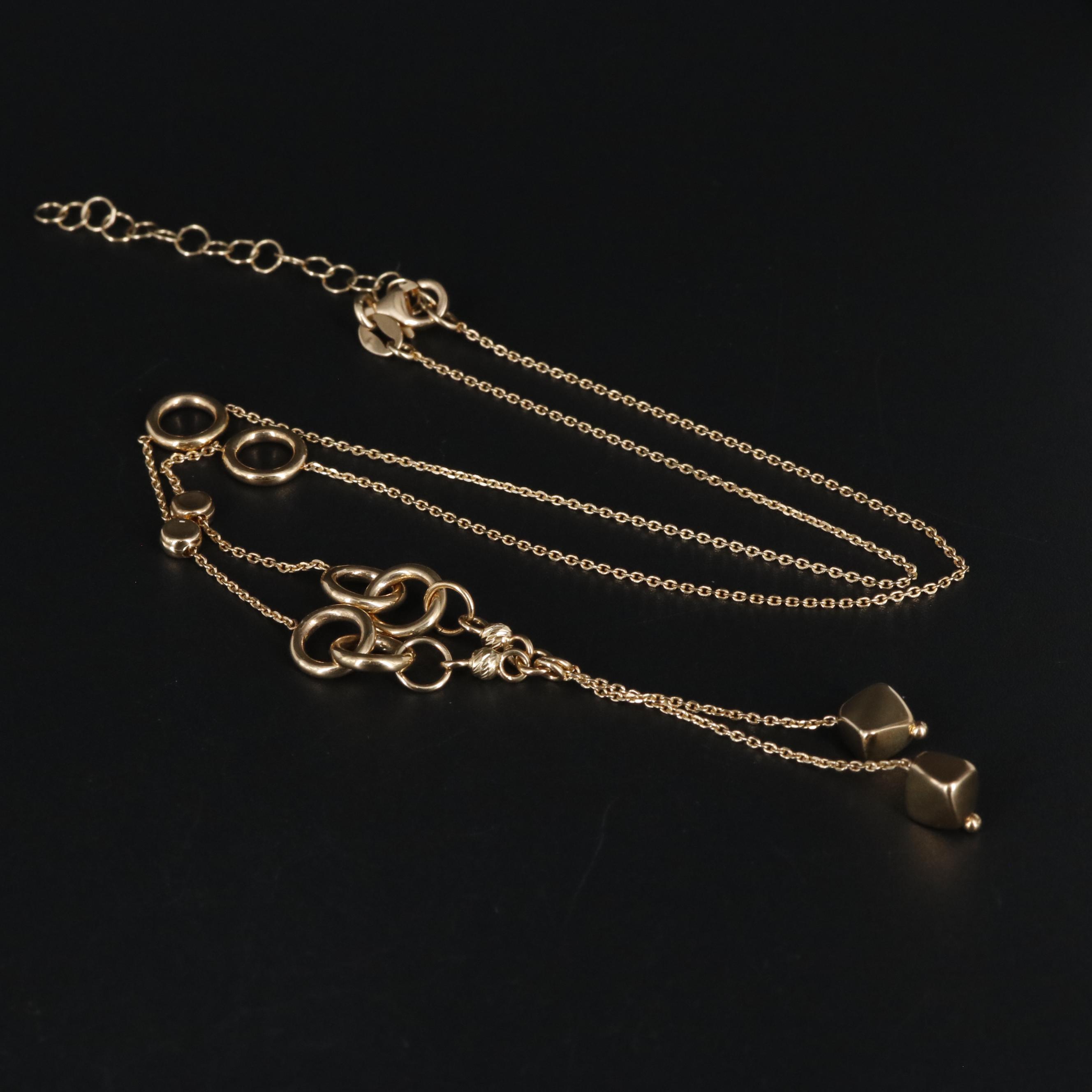 14K Lariat Chain Necklace