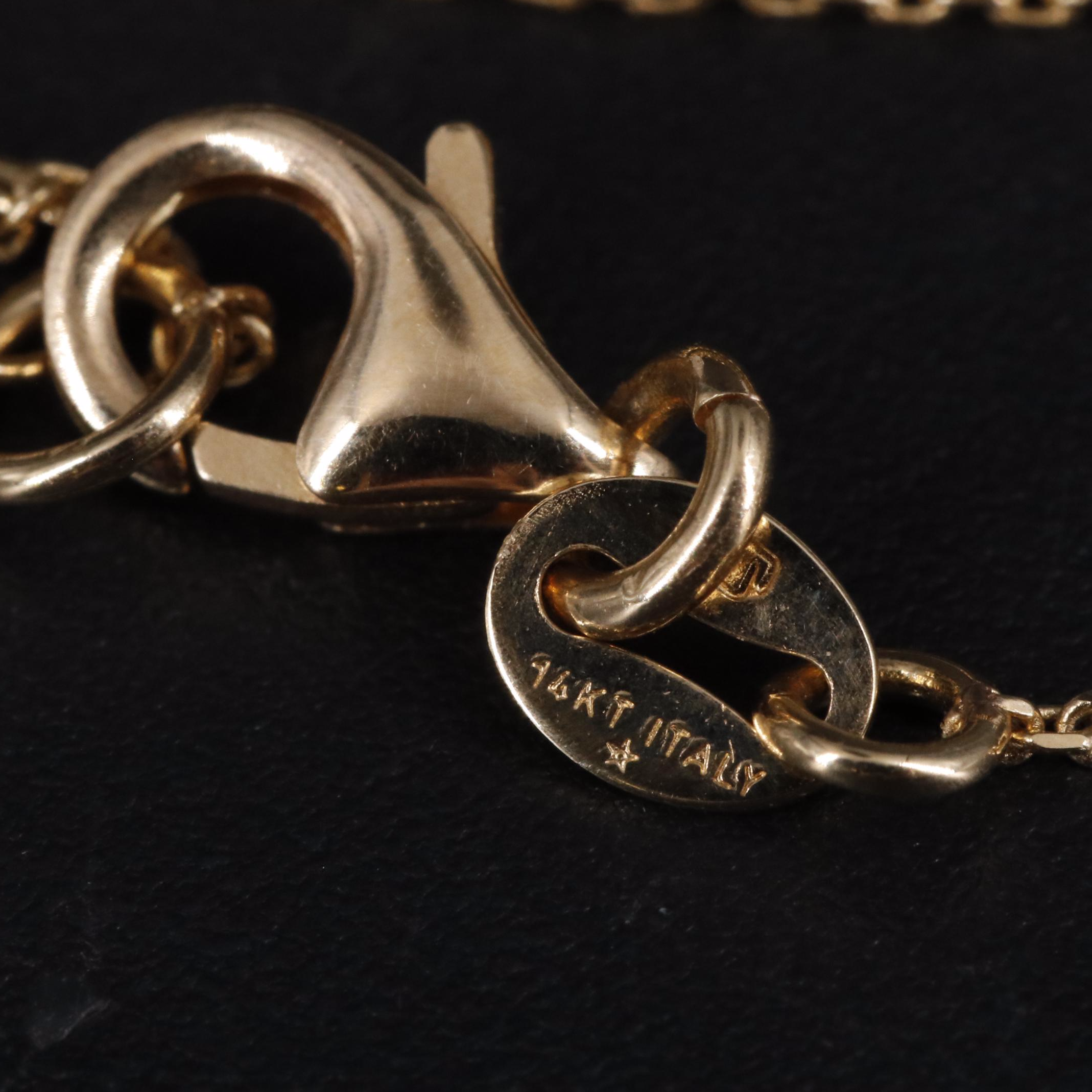 14K Lariat Chain Necklace