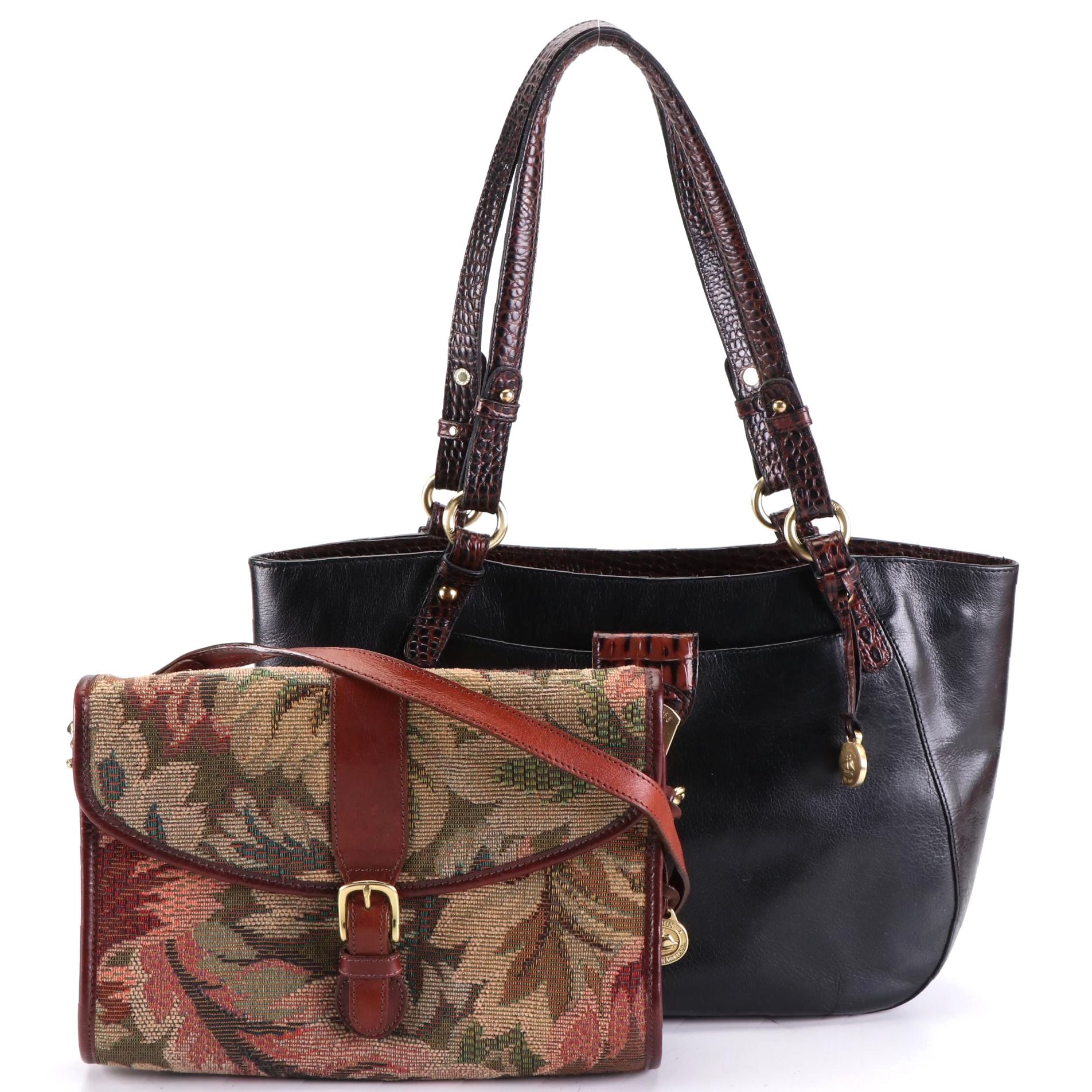 Brahmin Shoulder Bags in Leather and Woven Textile