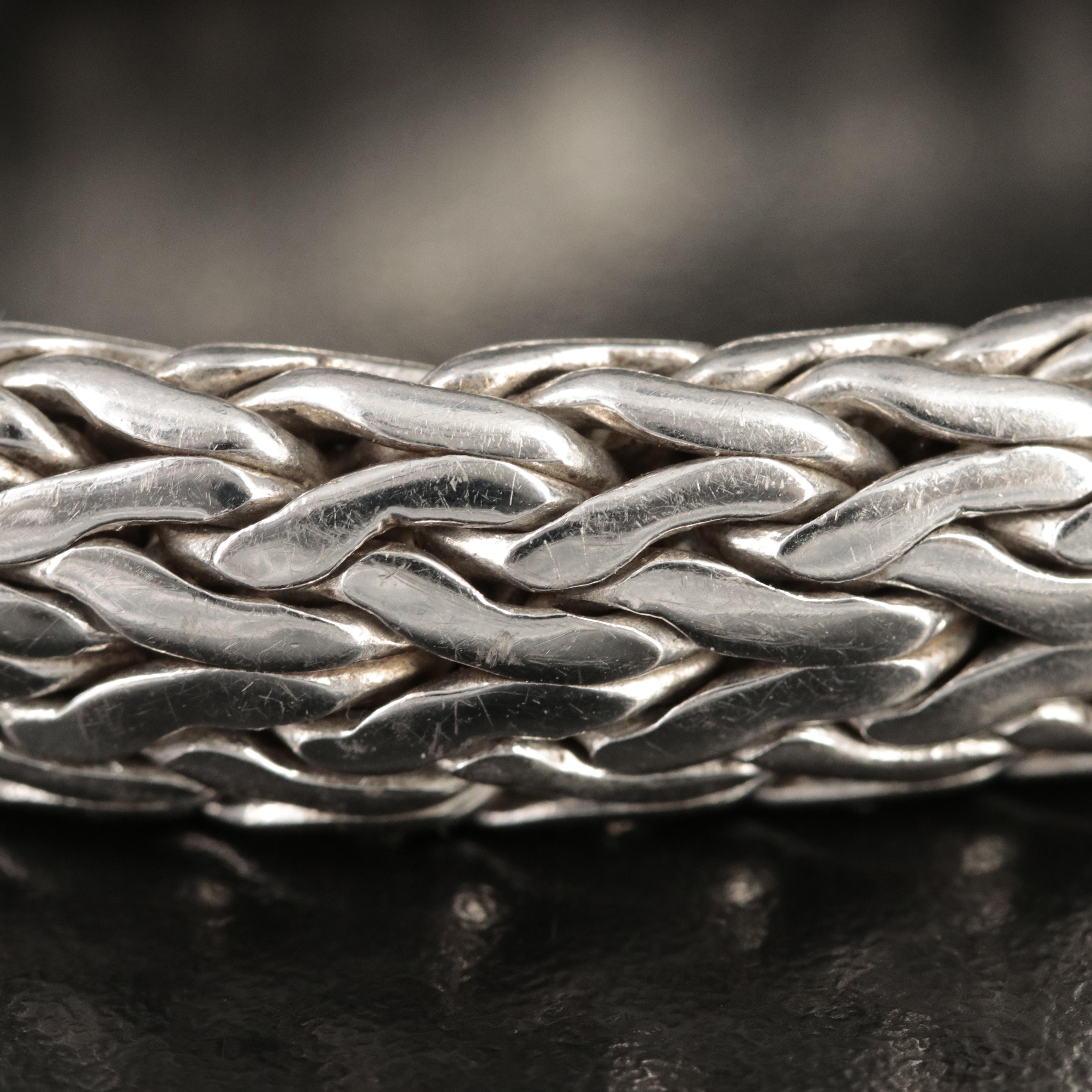 John Hardy "Classic" Large Chain Bracelet with Sapphire Clasp in Sterling