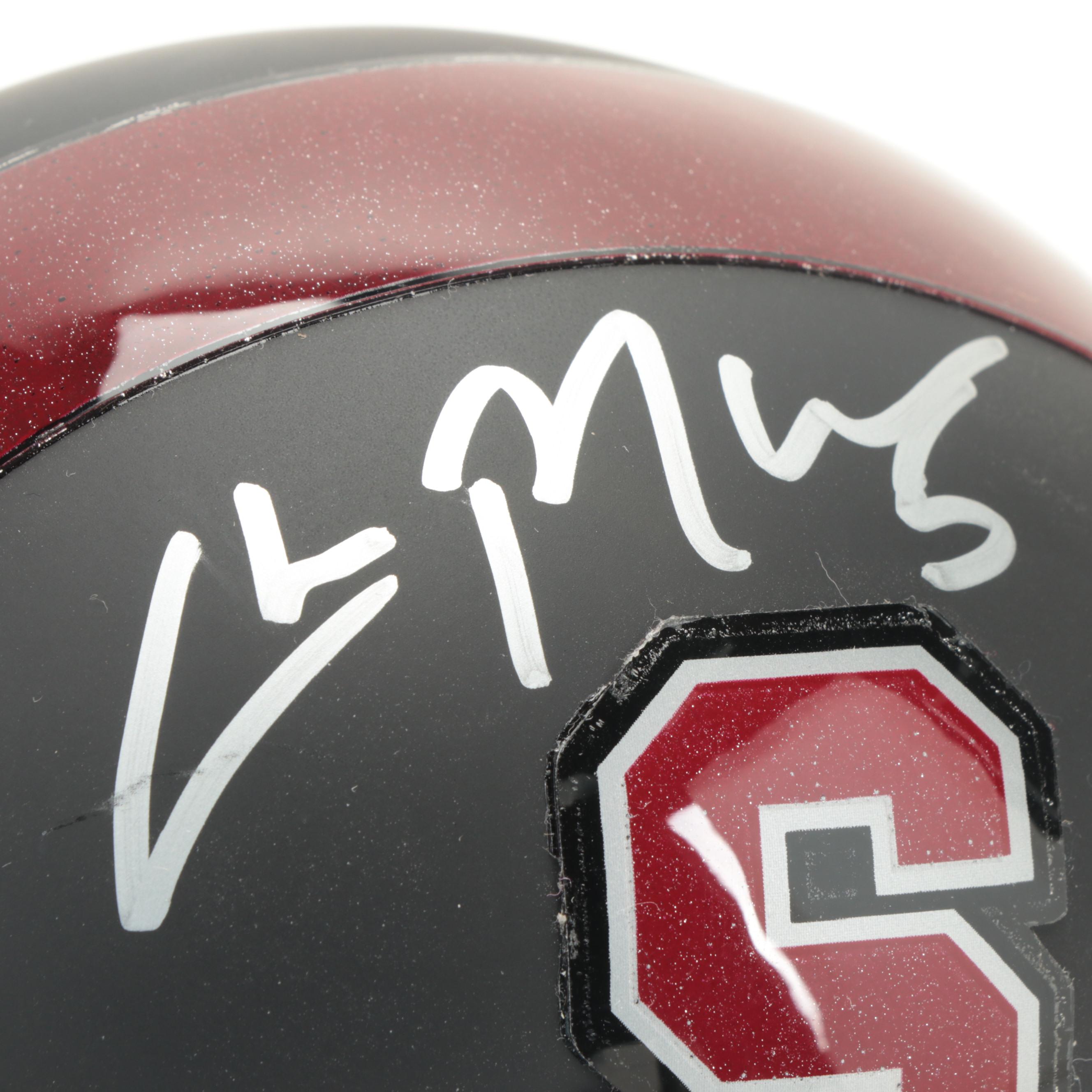 Christian McCaffrey Signed Stanford University Schutt Mini Football Helmet