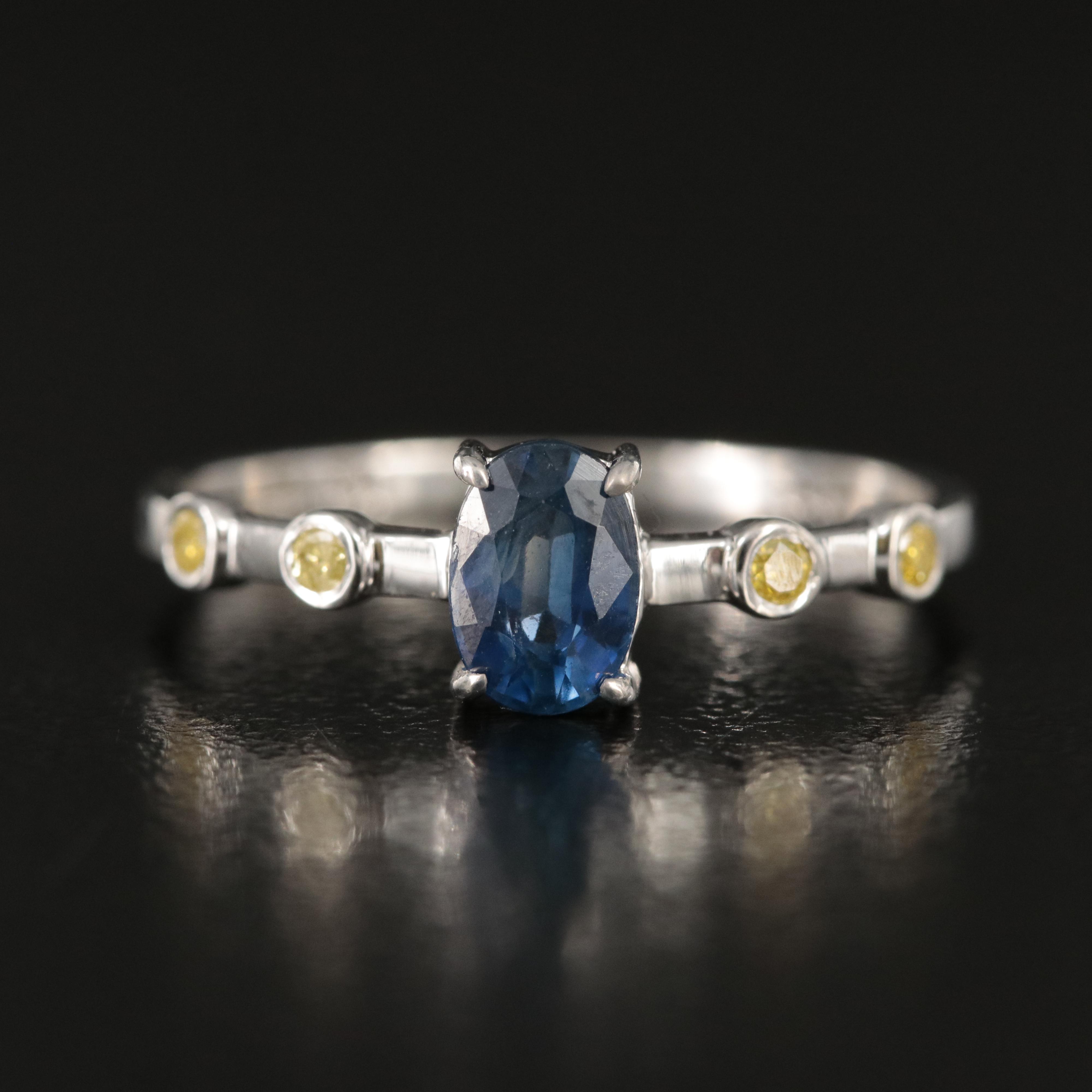 14K Sapphire and Diamond Ring