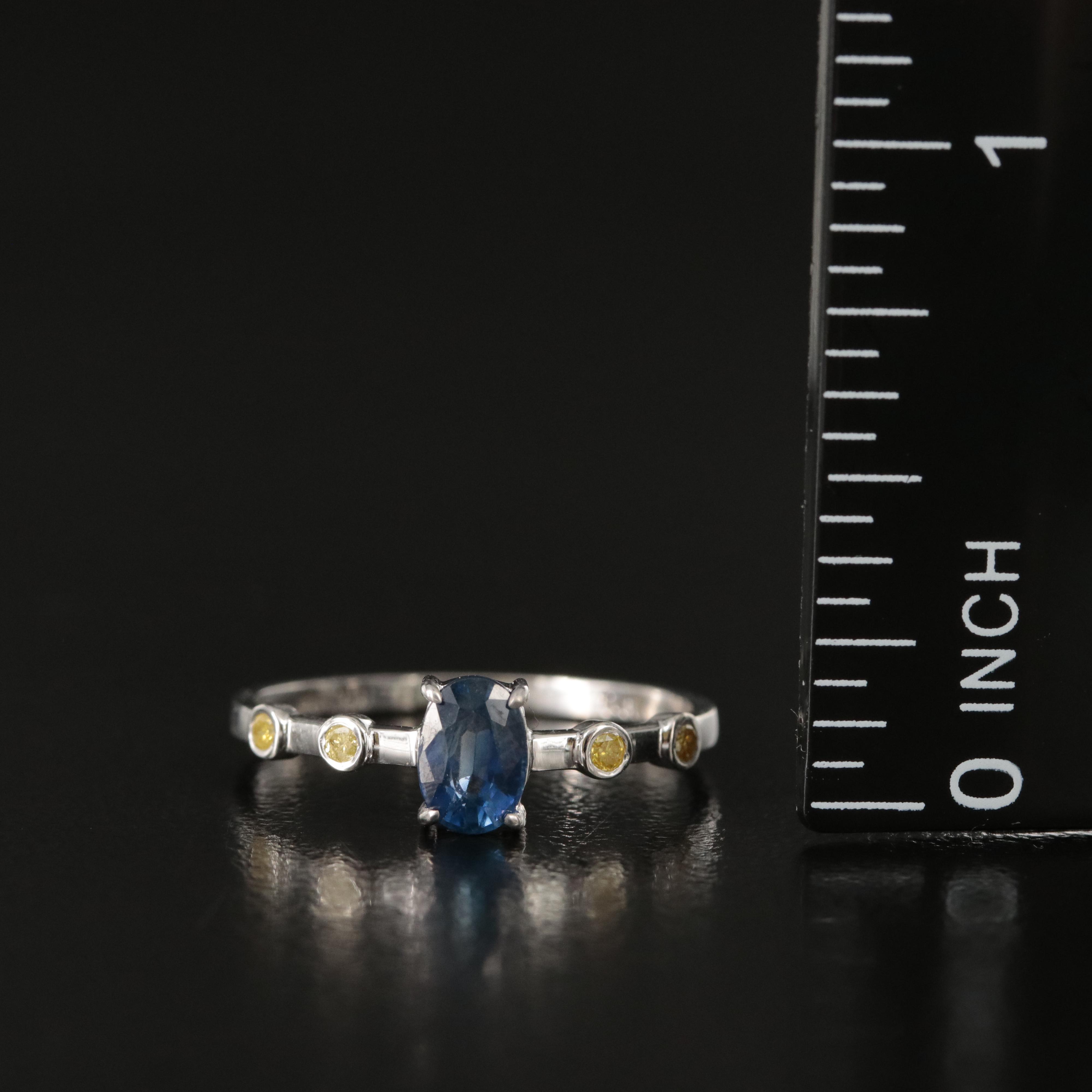 14K Sapphire and Diamond Ring