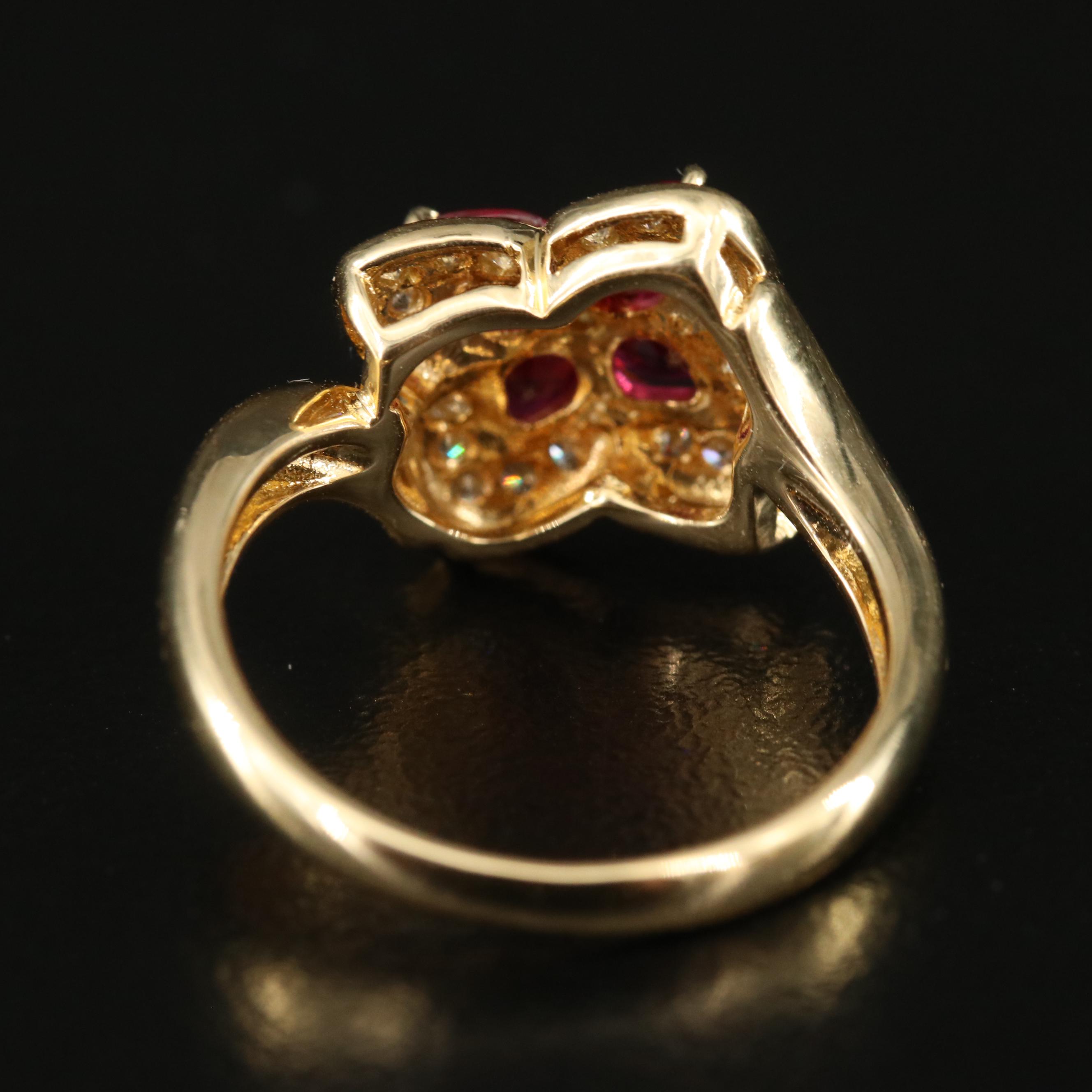 18K Ruby and Diamond Quatrefoil Ring