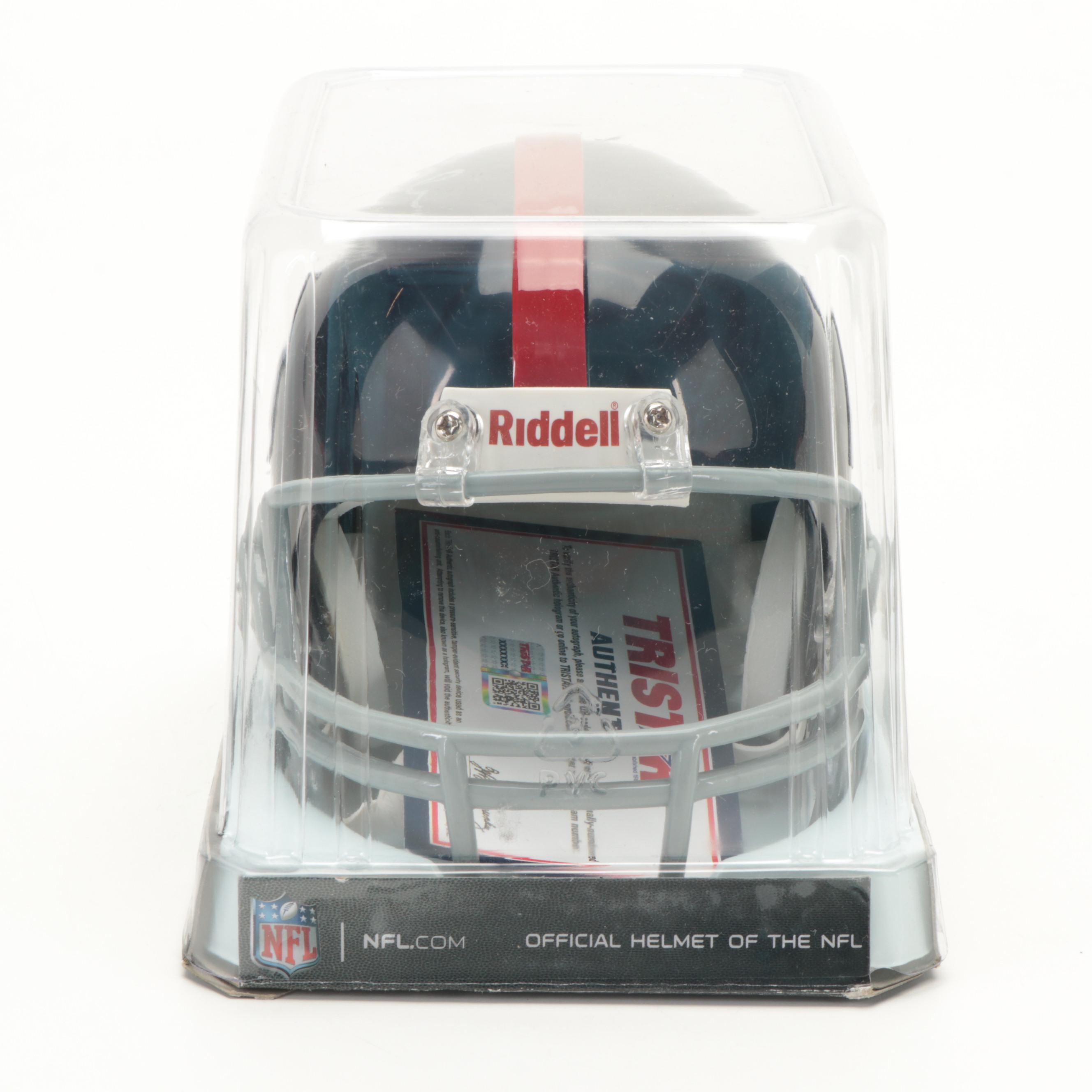 Y.A. Tittle Signed New York Giants Riddell Mini Football Helmet