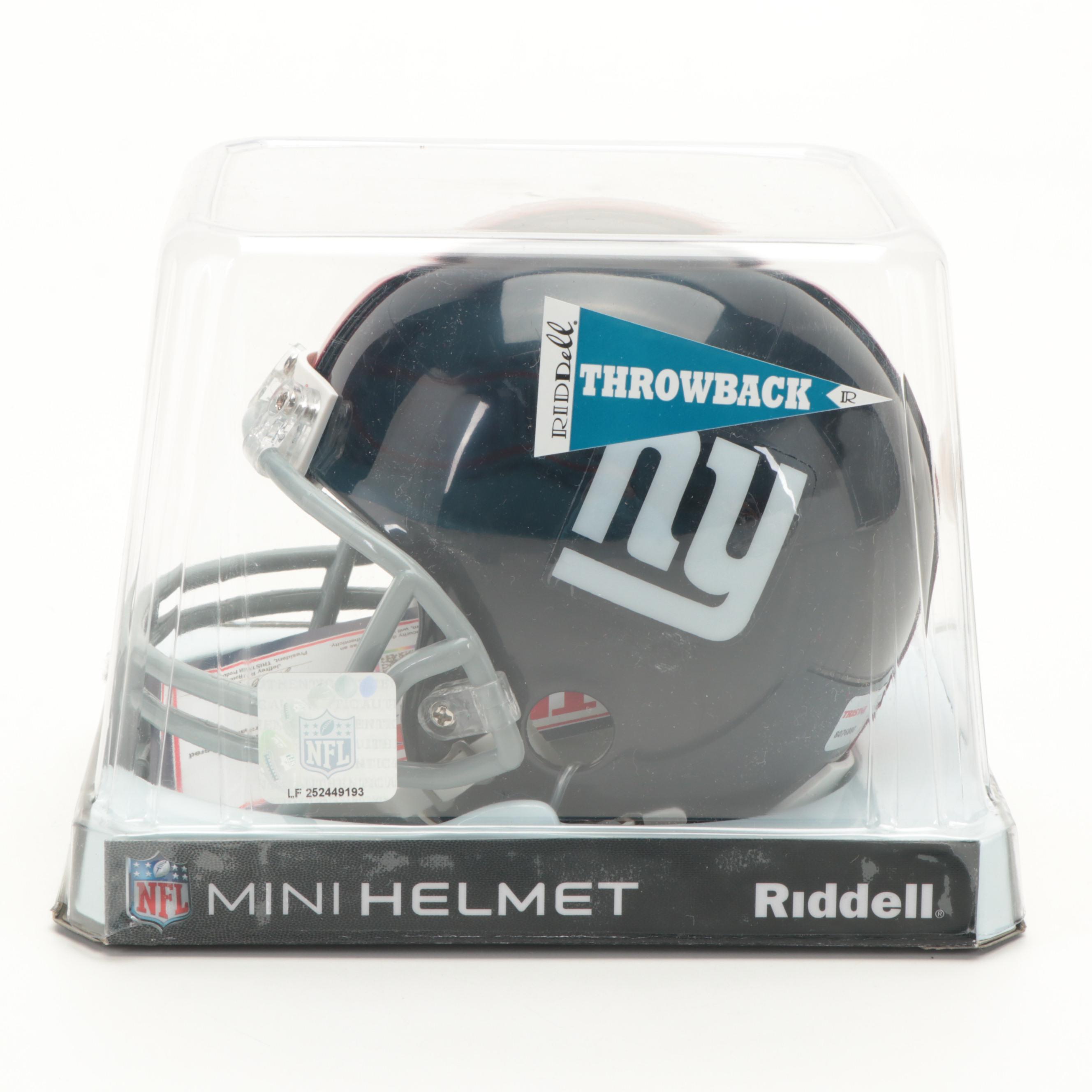 Y.A. Tittle Signed New York Giants Riddell Mini Football Helmet