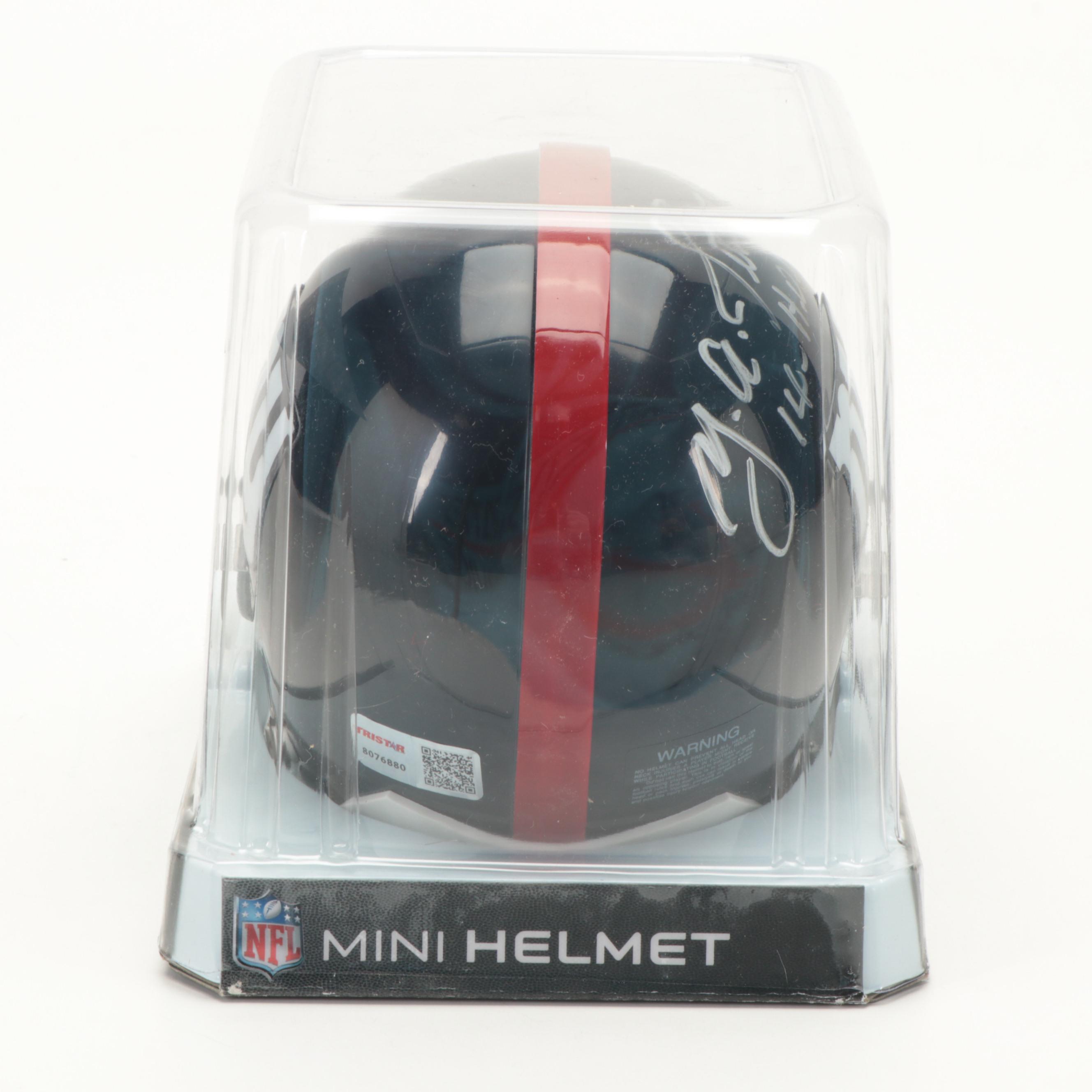 Y.A. Tittle Signed New York Giants Riddell Mini Football Helmet