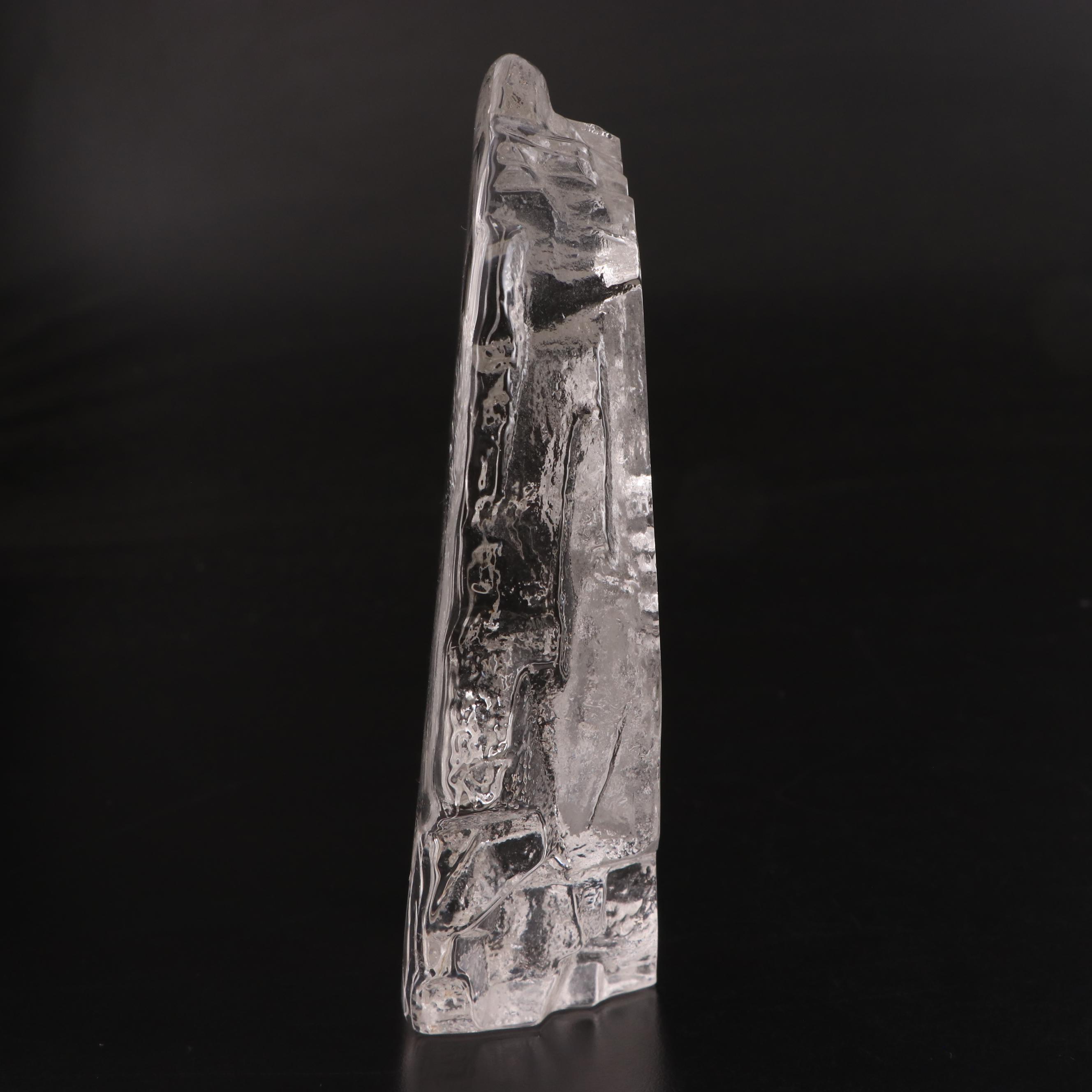 Engraved Crystal Elk Ashtray and Wolf Sculpture