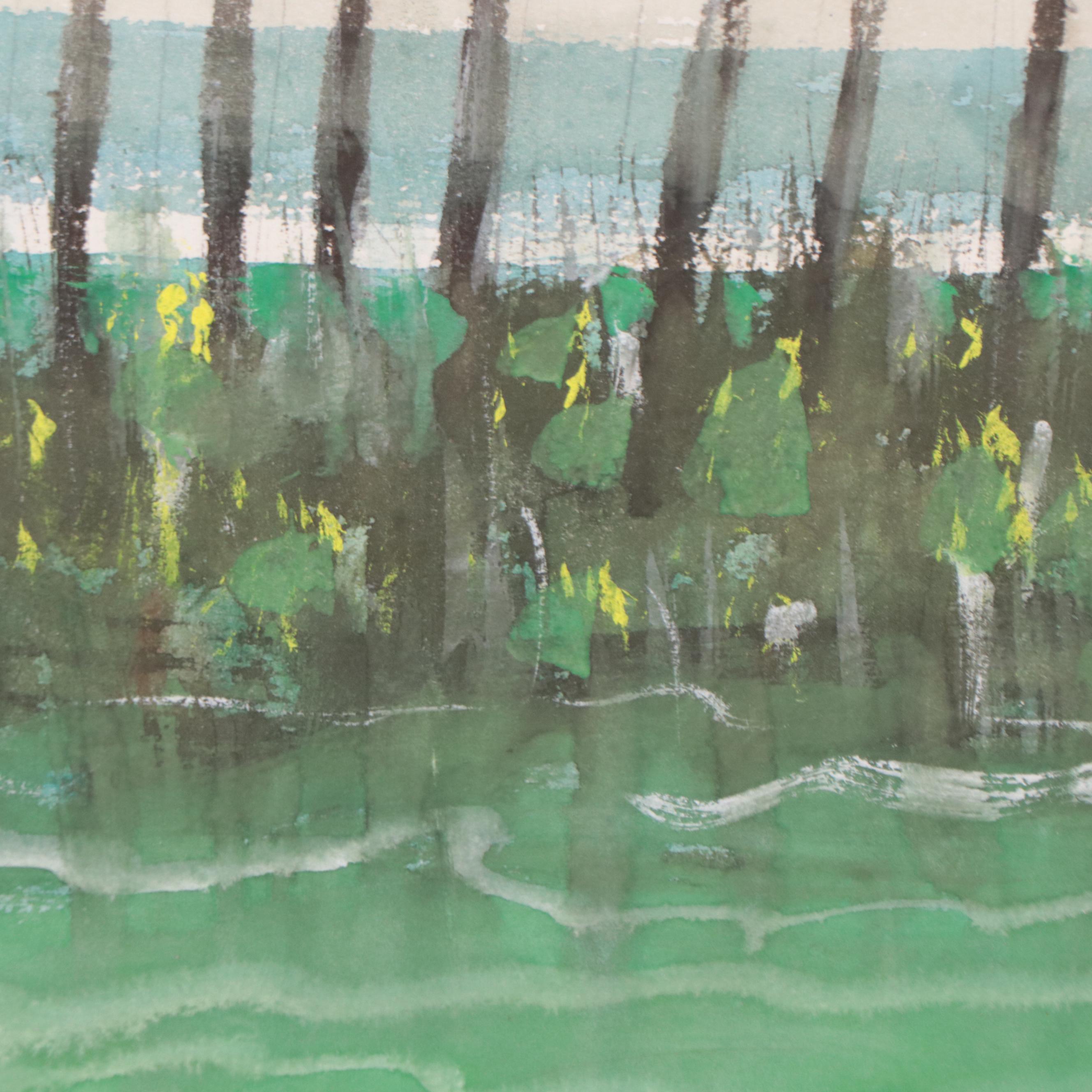 Tropical Coastal Landscape Watercolor Paintings