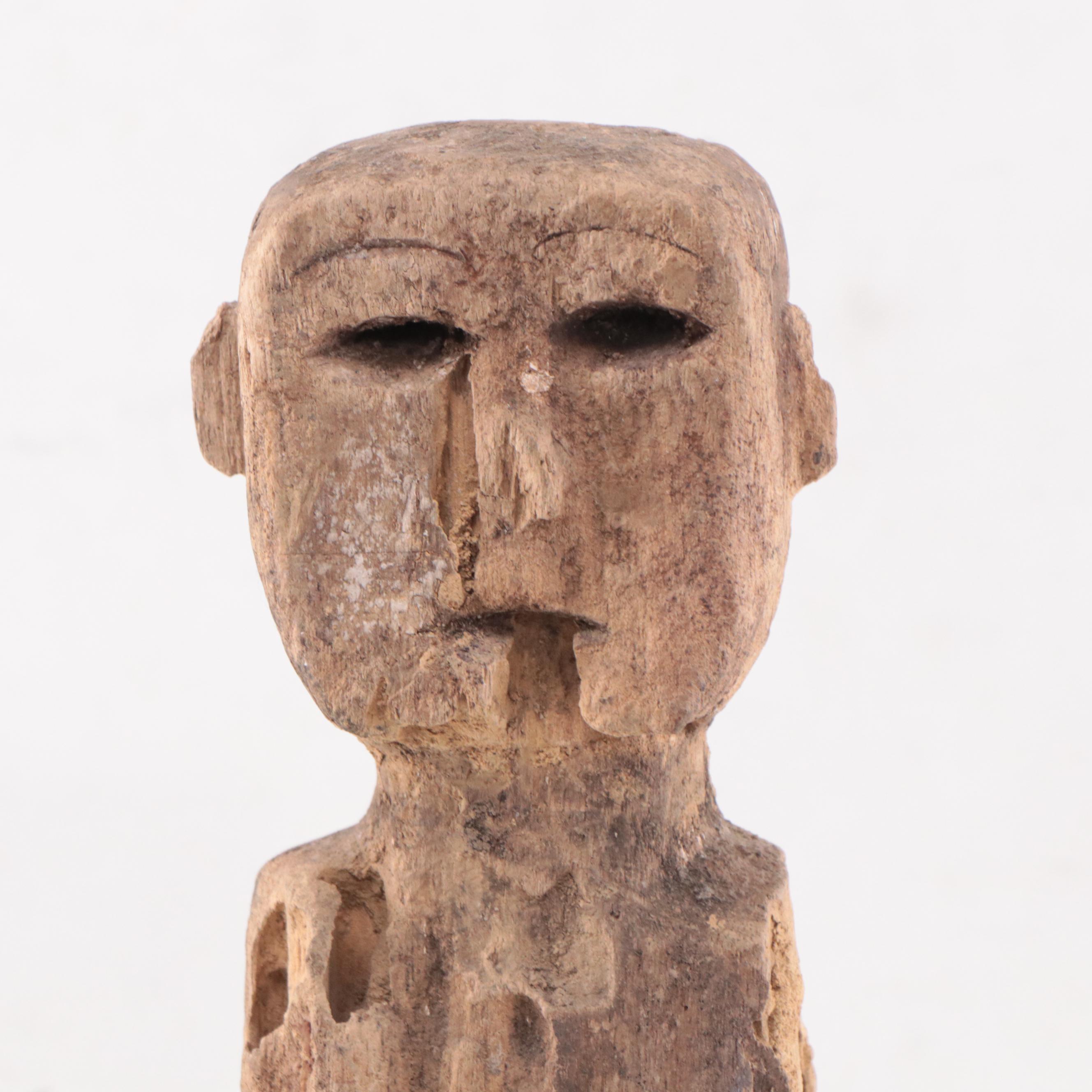 Pacific Islands Hand-Carved Wood Male Fertility Sculpture