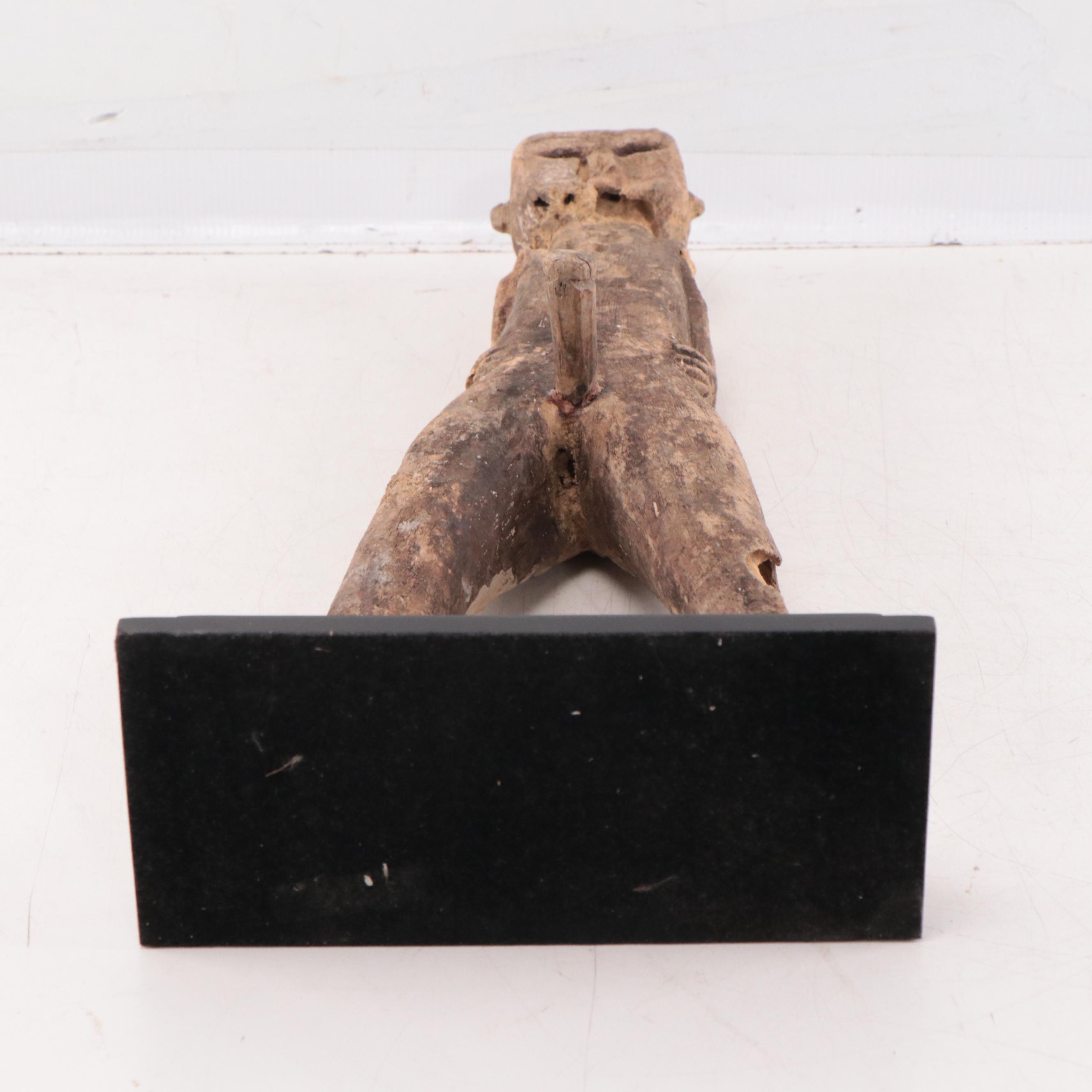 Pacific Islands Hand-Carved Wood Male Fertility Sculpture