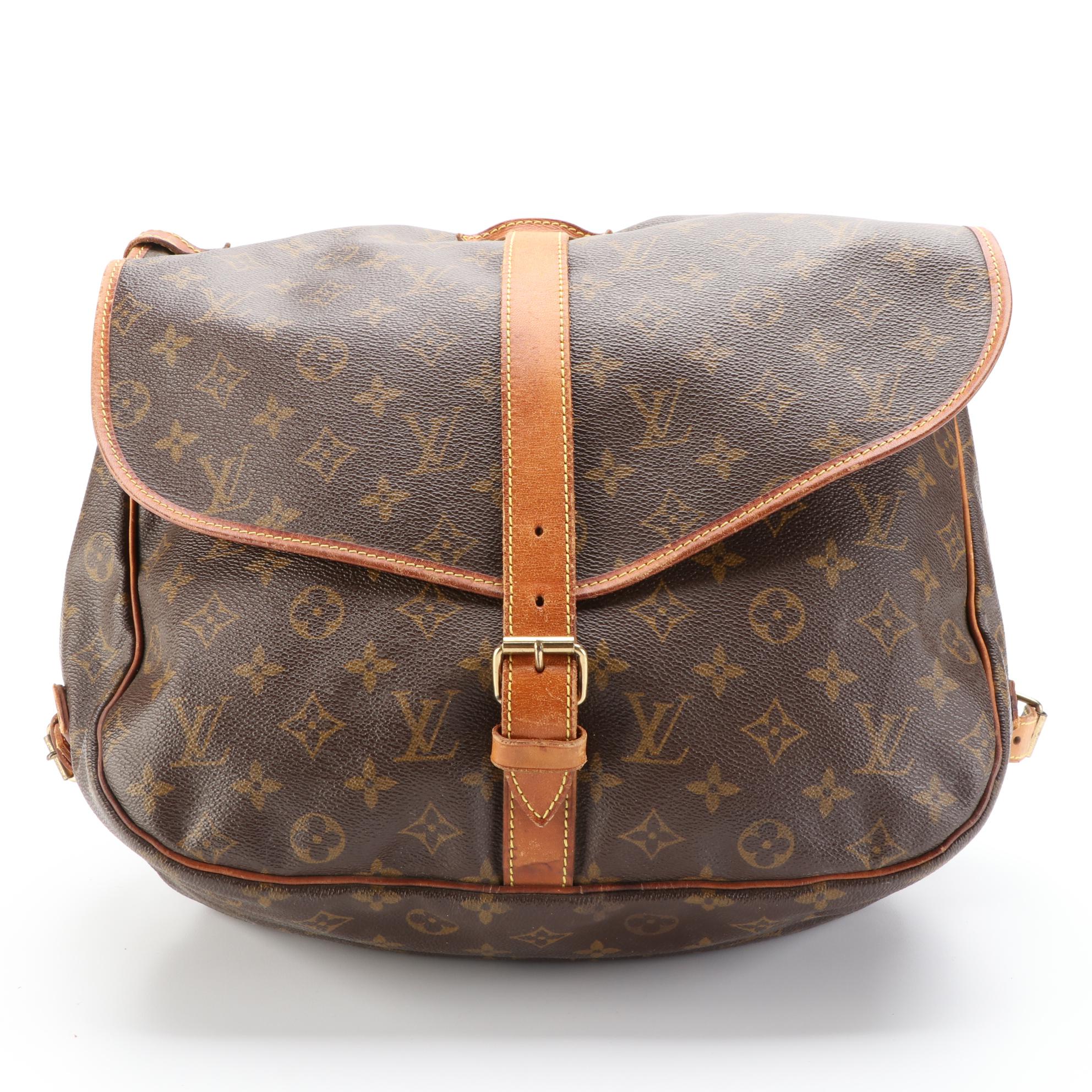 Louis Vuitton Saumur 35 Bag in Monogram Canvas and Vachetta Leather