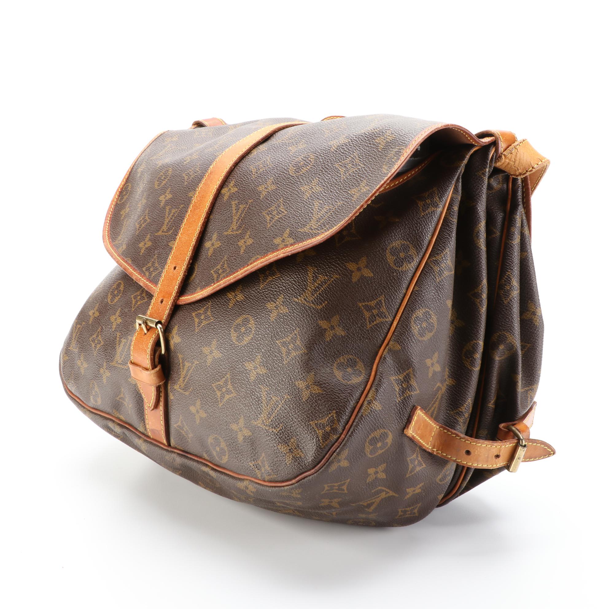 Louis Vuitton Saumur 35 Bag in Monogram Canvas and Vachetta Leather