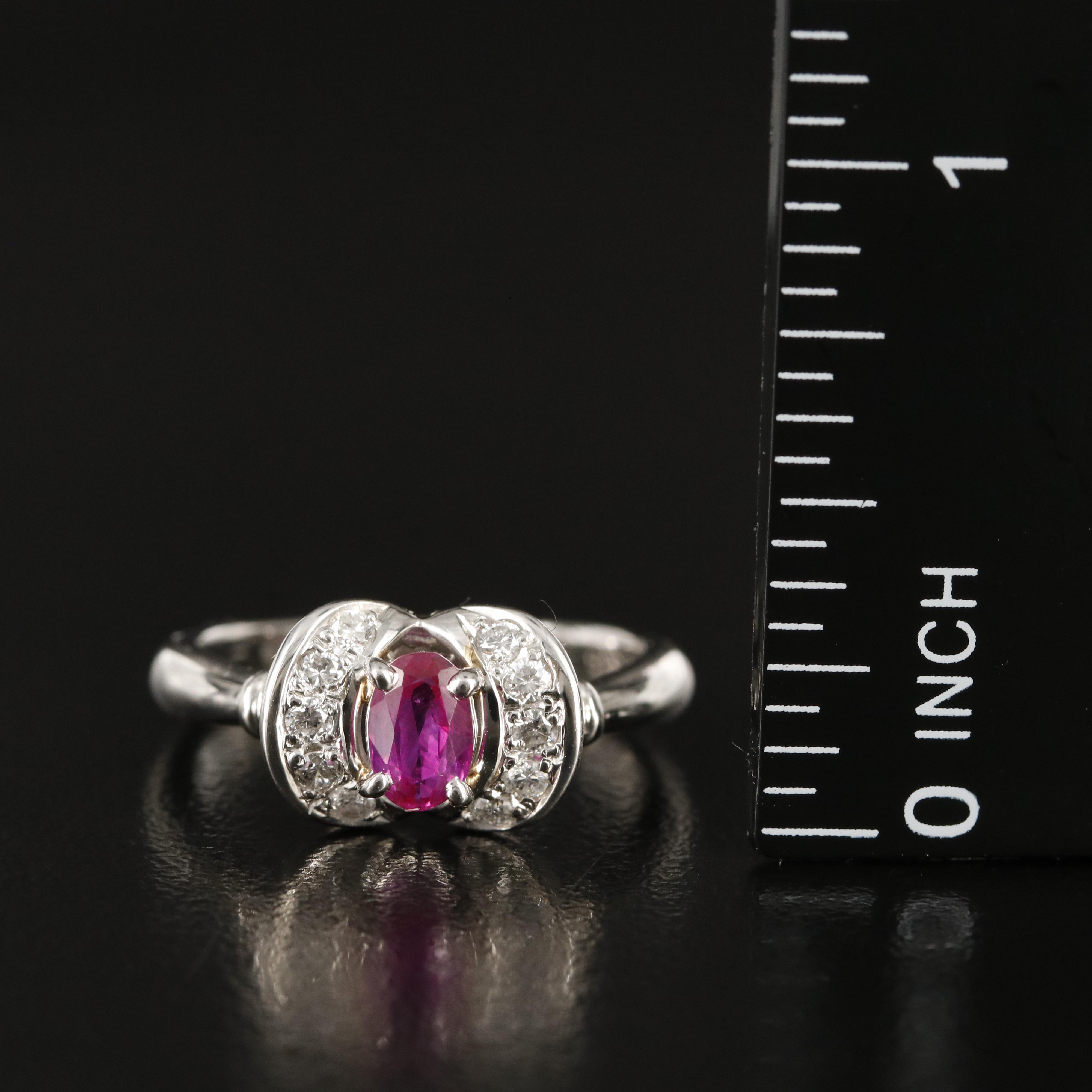 Platinum Ruby and Diamond Ring