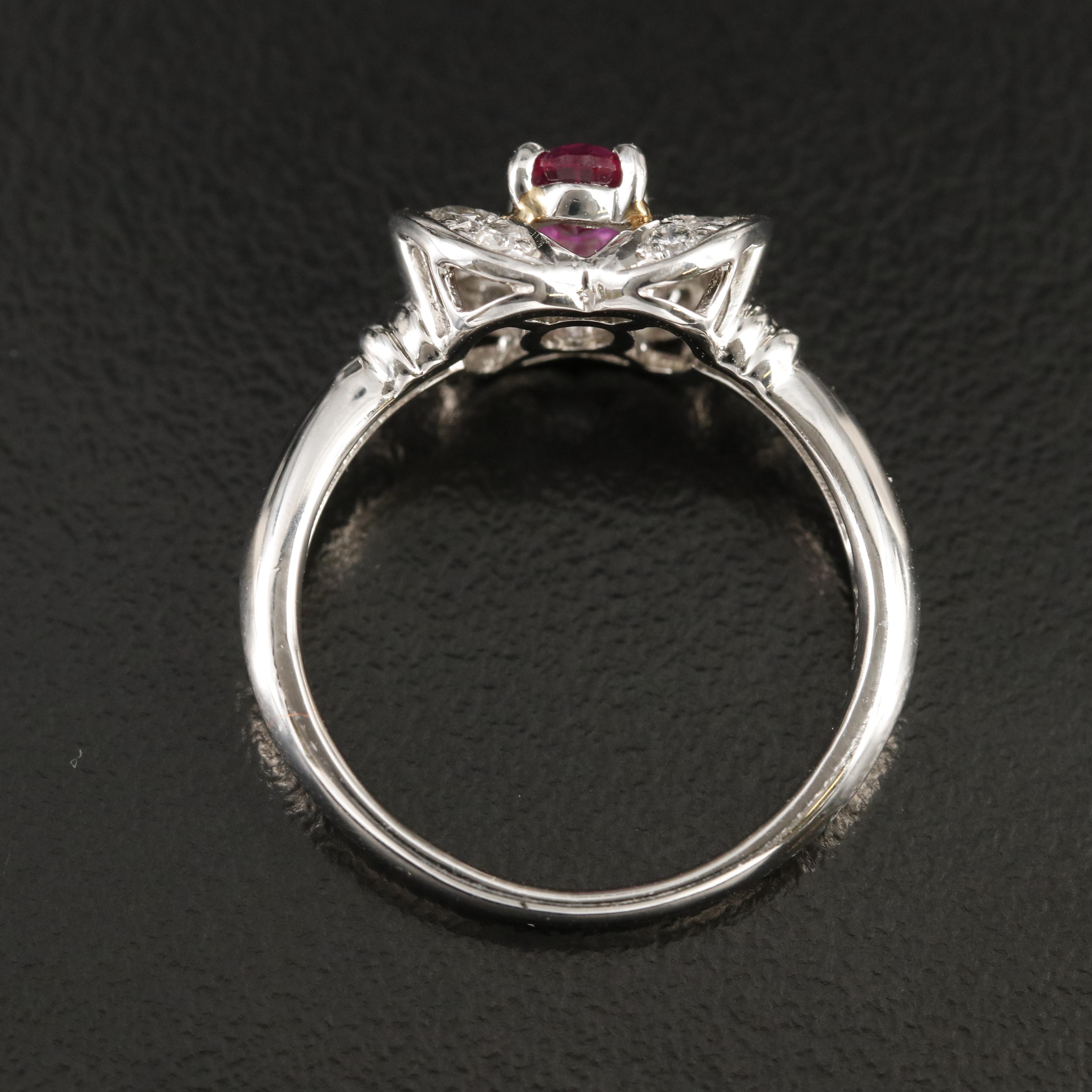 Platinum Ruby and Diamond Ring