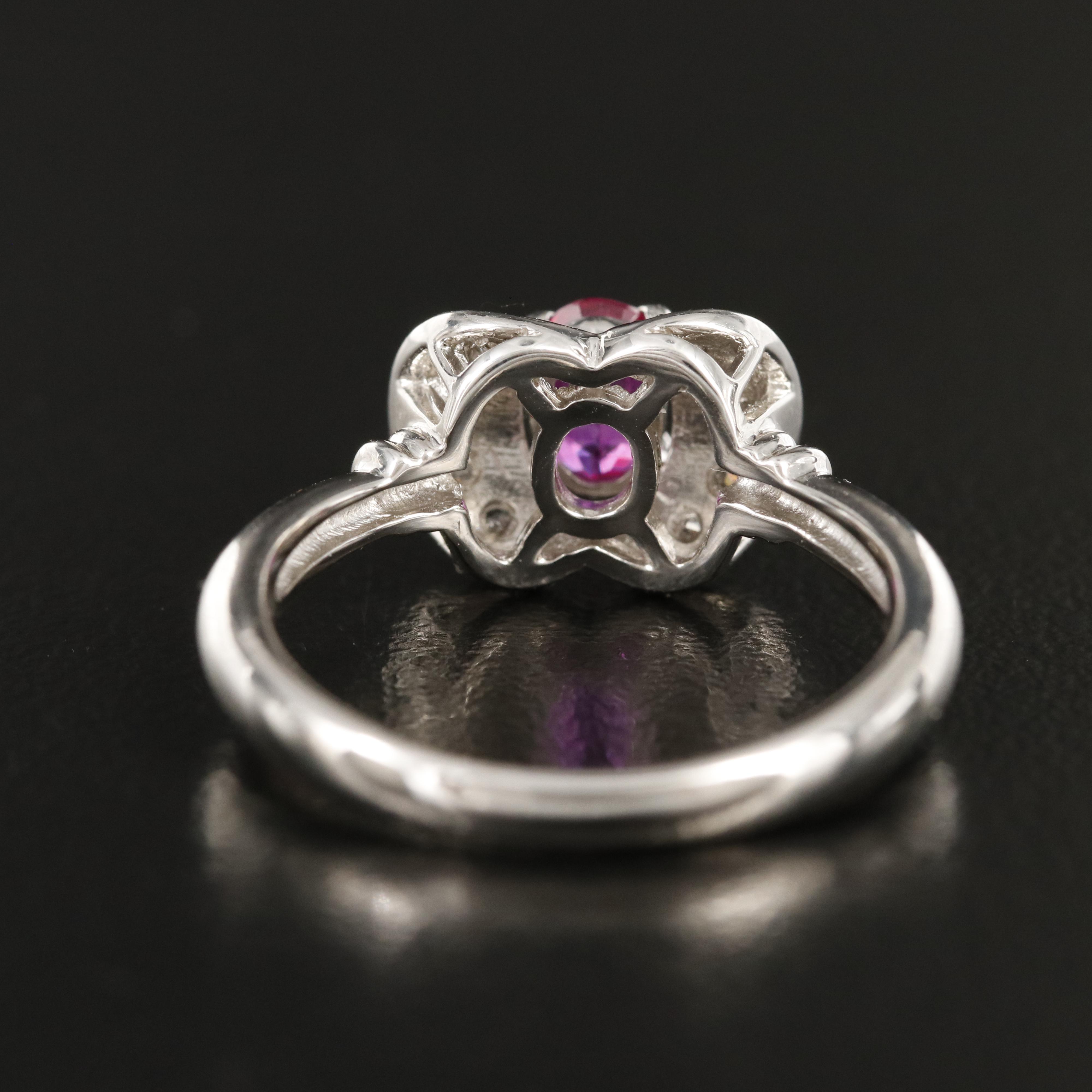 Platinum Ruby and Diamond Ring