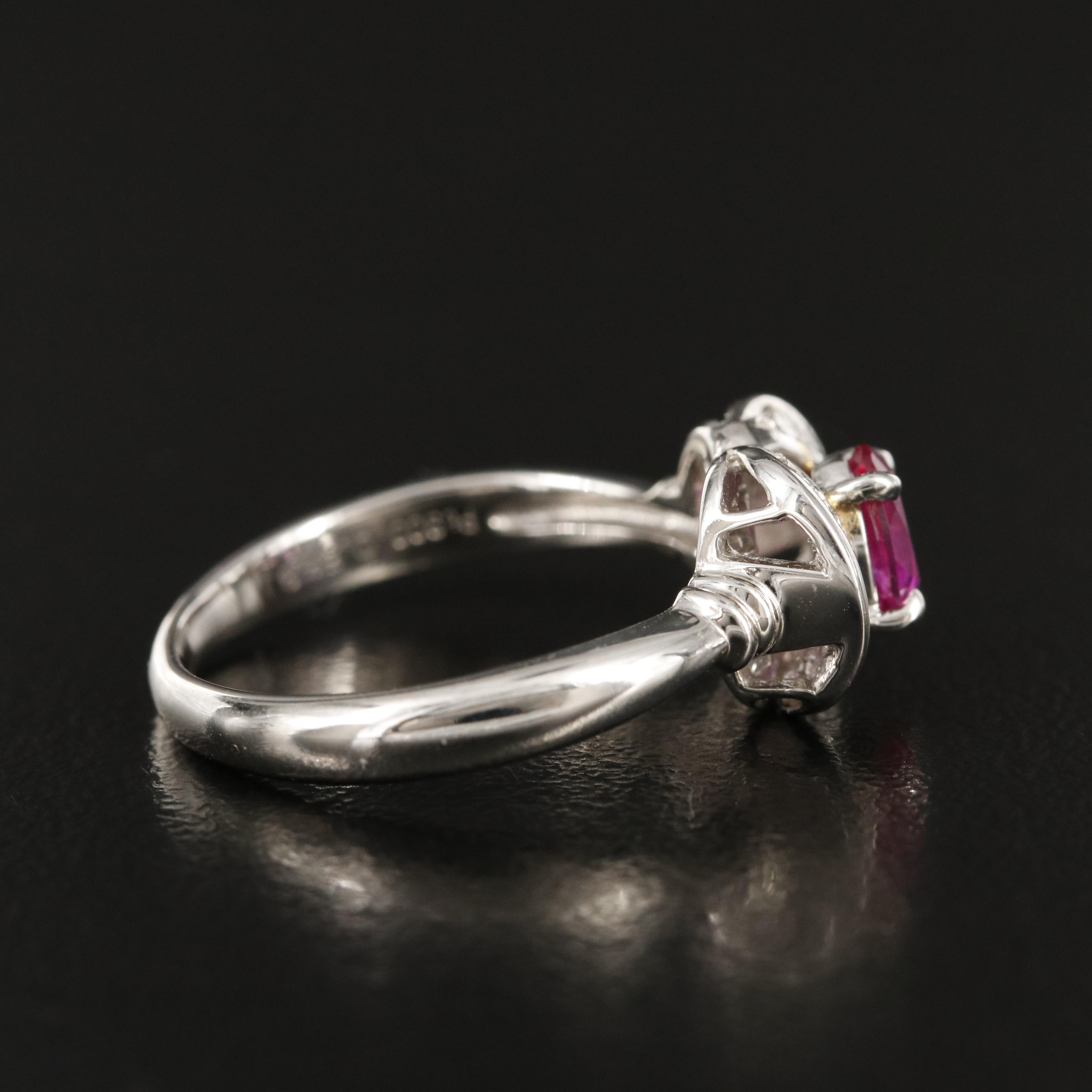 Platinum Ruby and Diamond Ring