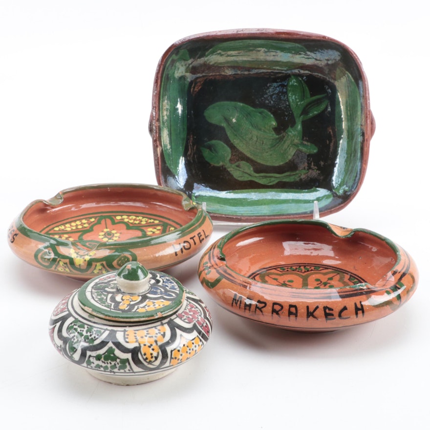 Safi Moroccan Pottery Souvenir Hotel Ashtrays and More Decor