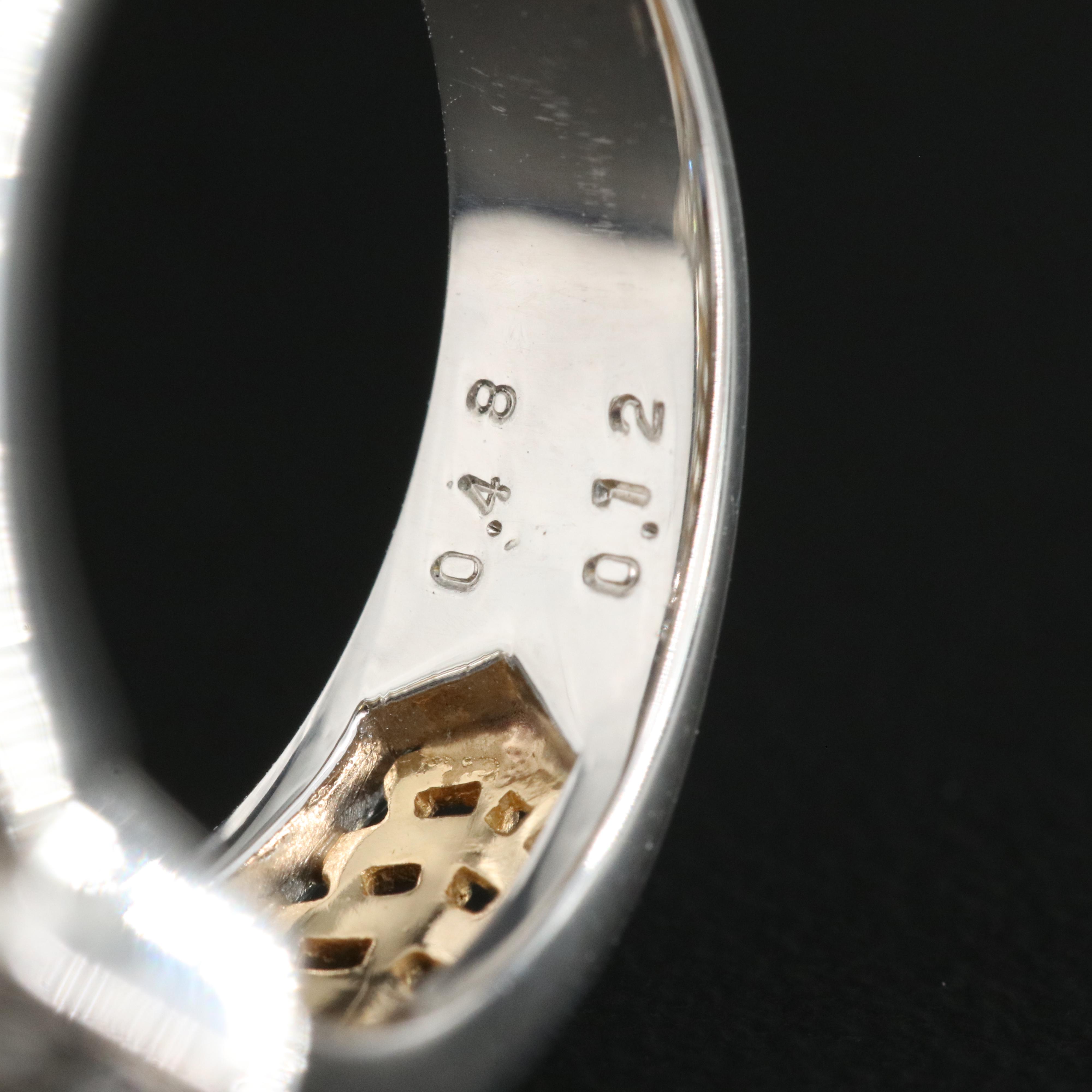 Two-Toned 18K and Platinum Sapphire and Diamond Flower Ring