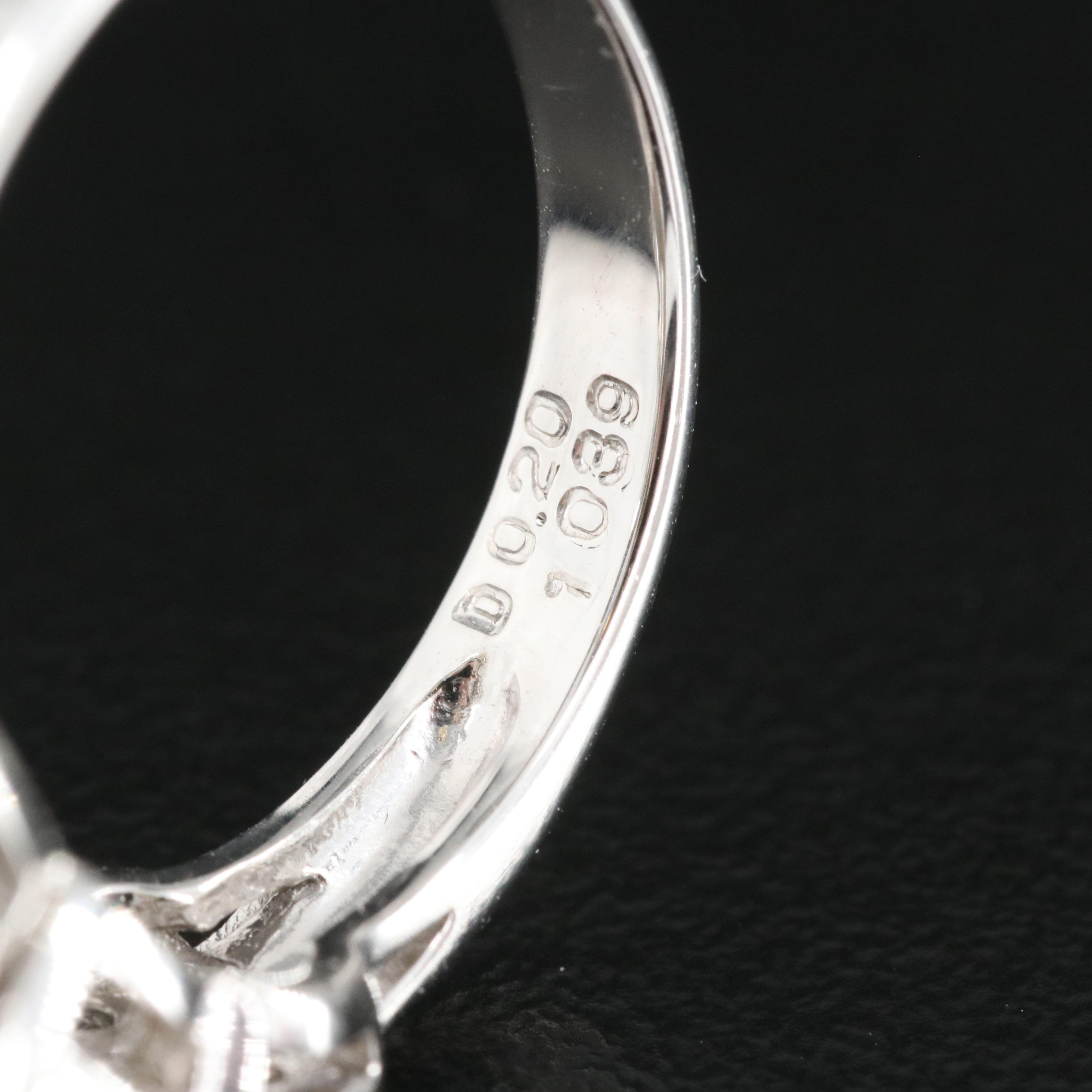 Platinum Opal and Diamond Ring