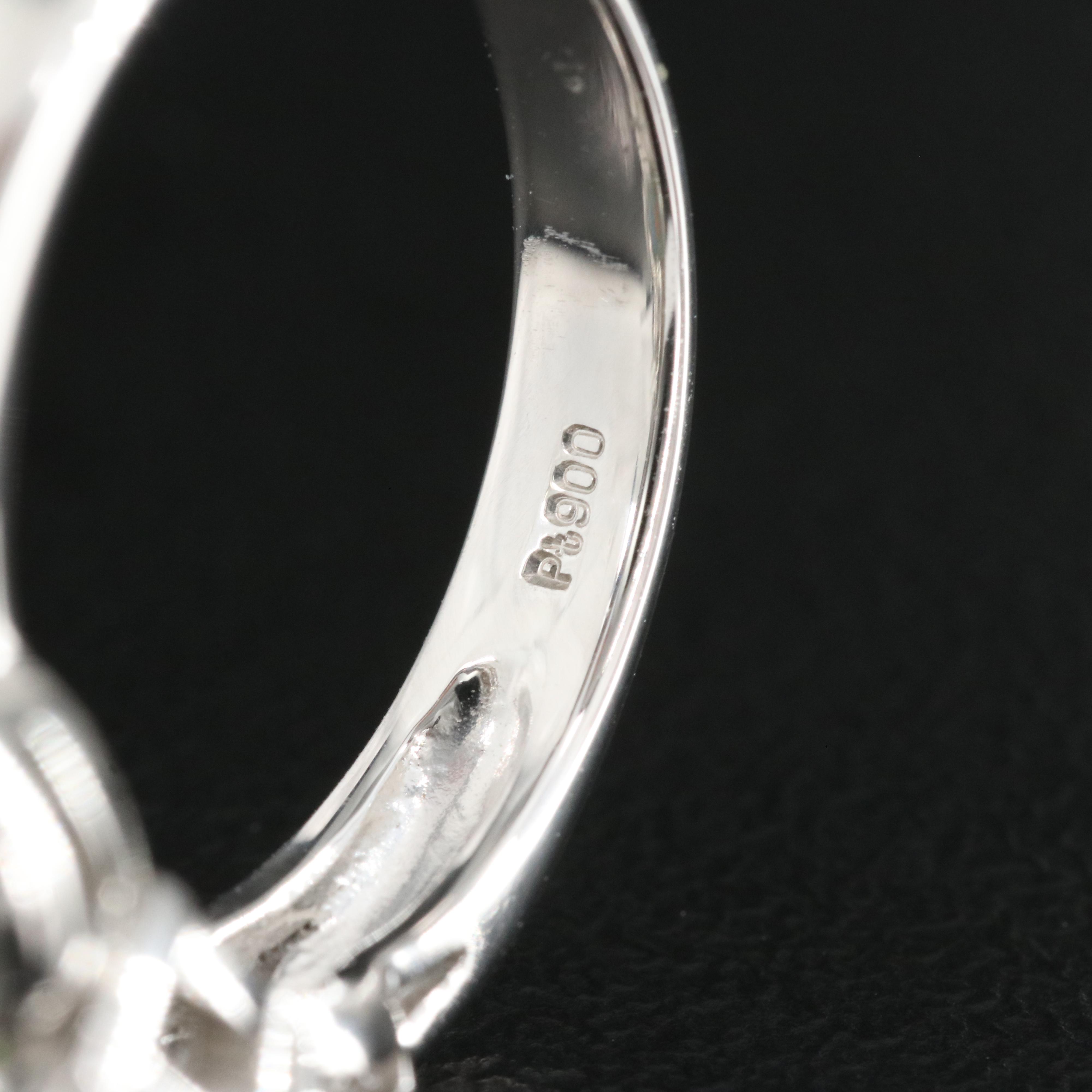 Platinum Opal and Diamond Ring