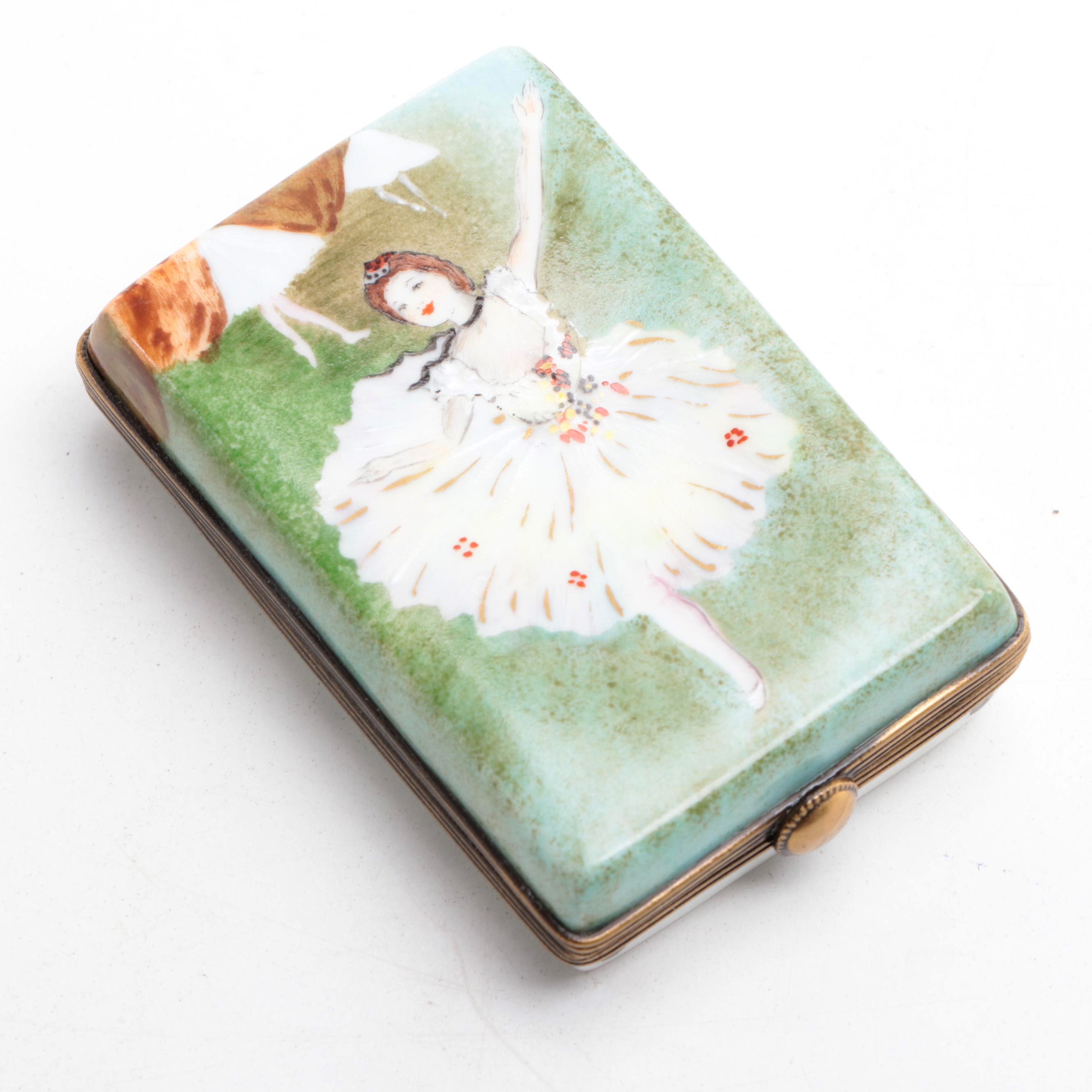 J. Dumont "Ballet ou l'étoile" Porcelain Limoges Box with Paint Palette