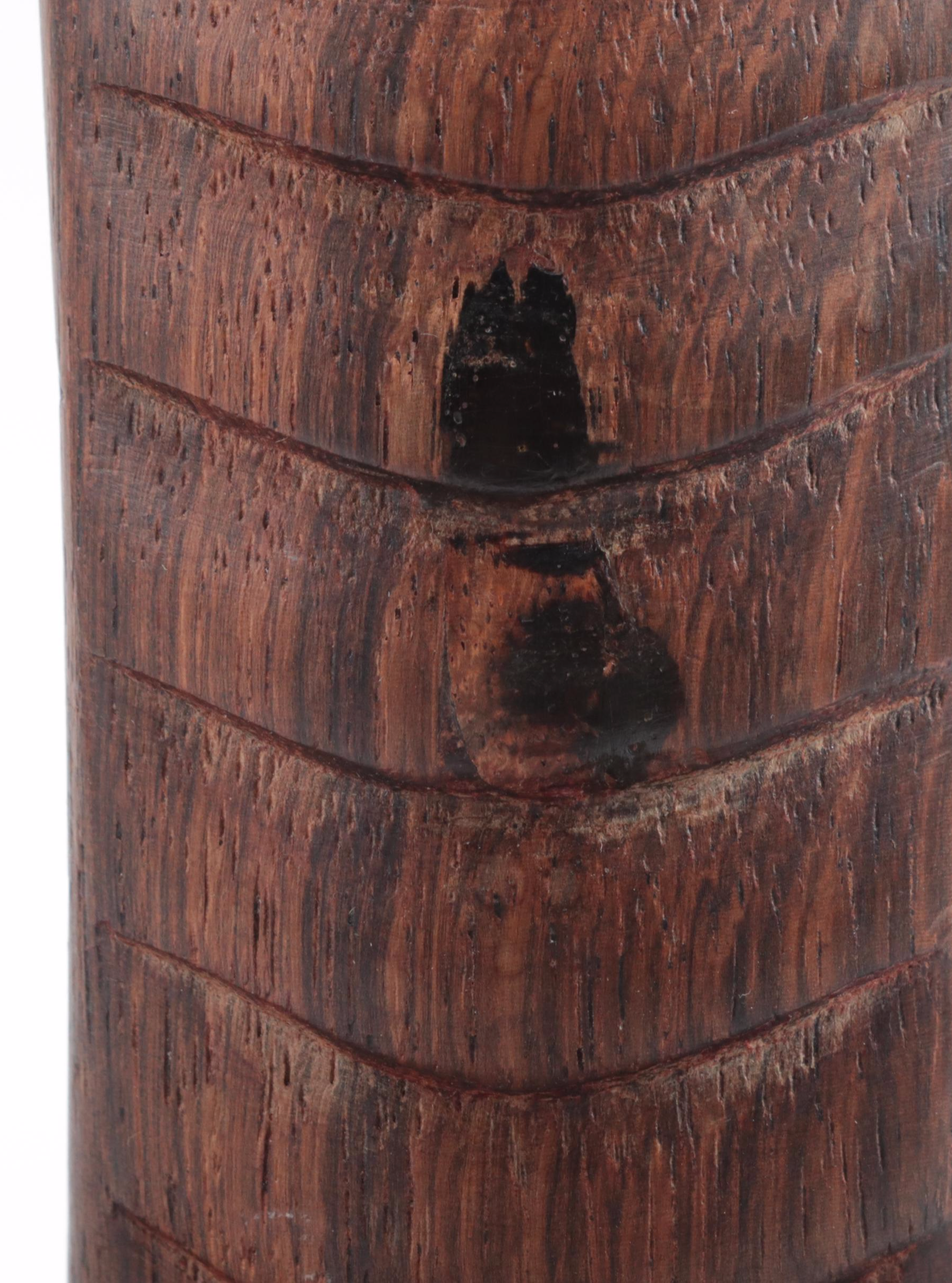 Carved Wood King Cobra Statuette with Glass Eyes