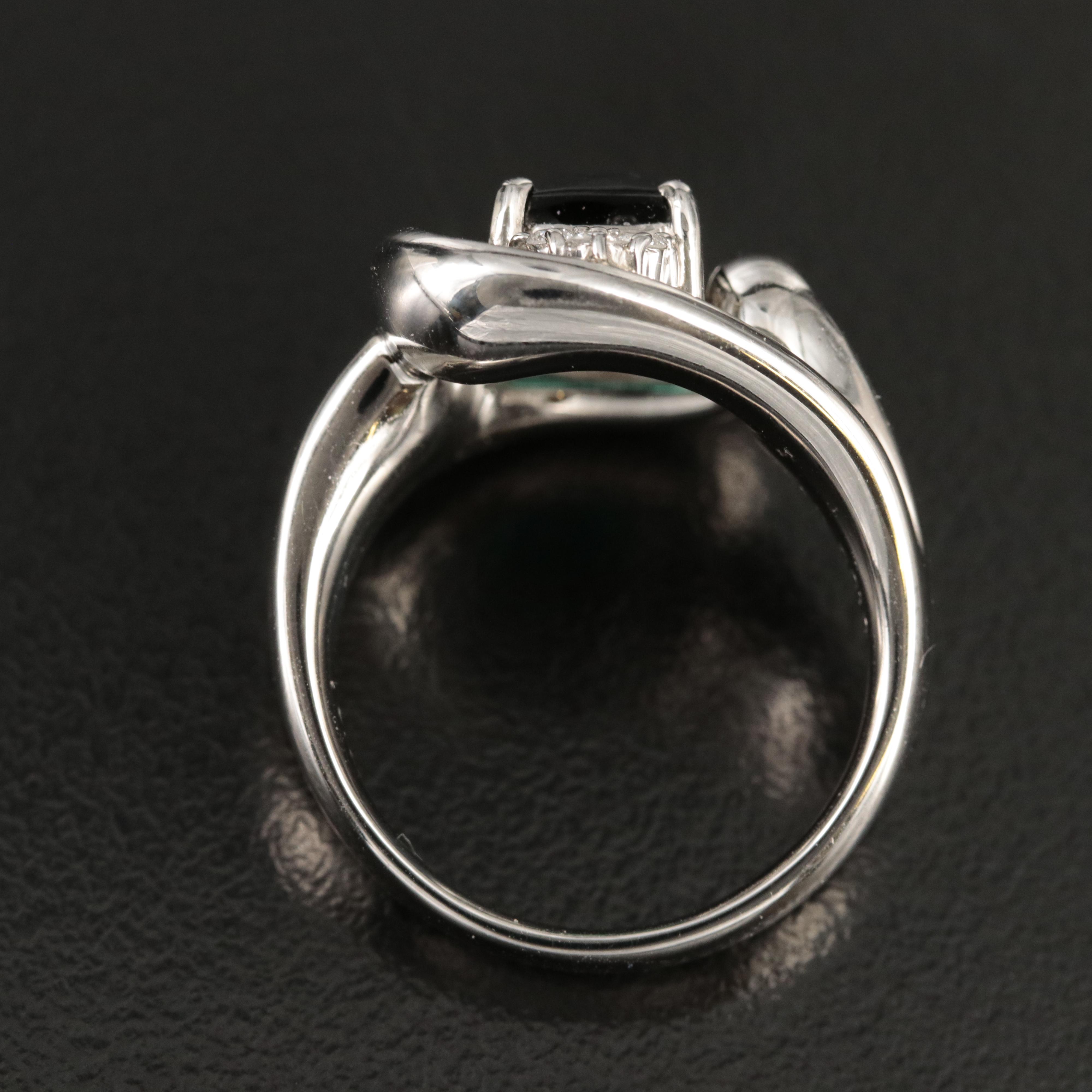 Platinum Tourmaline and Diamond Ring