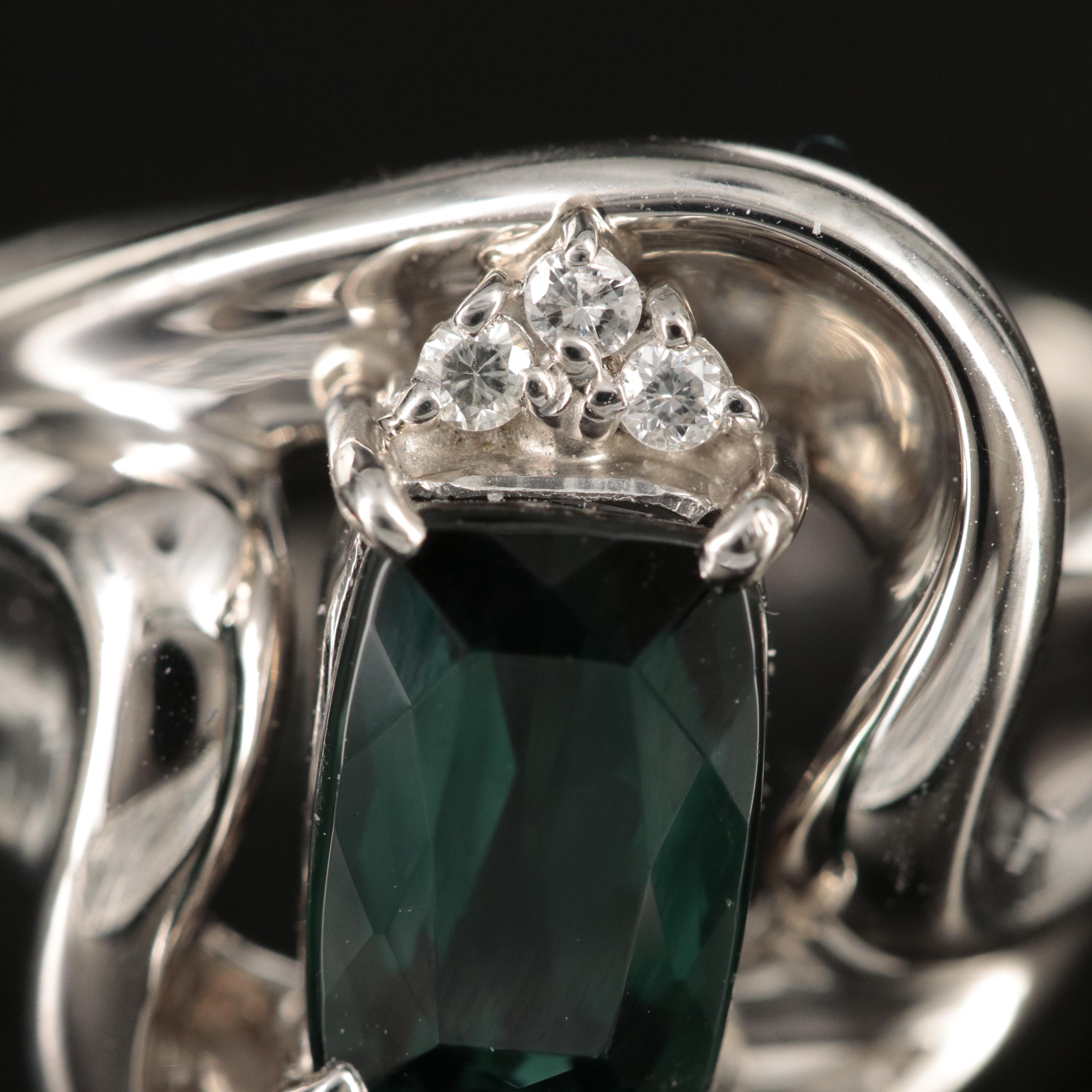 Platinum Tourmaline and Diamond Ring