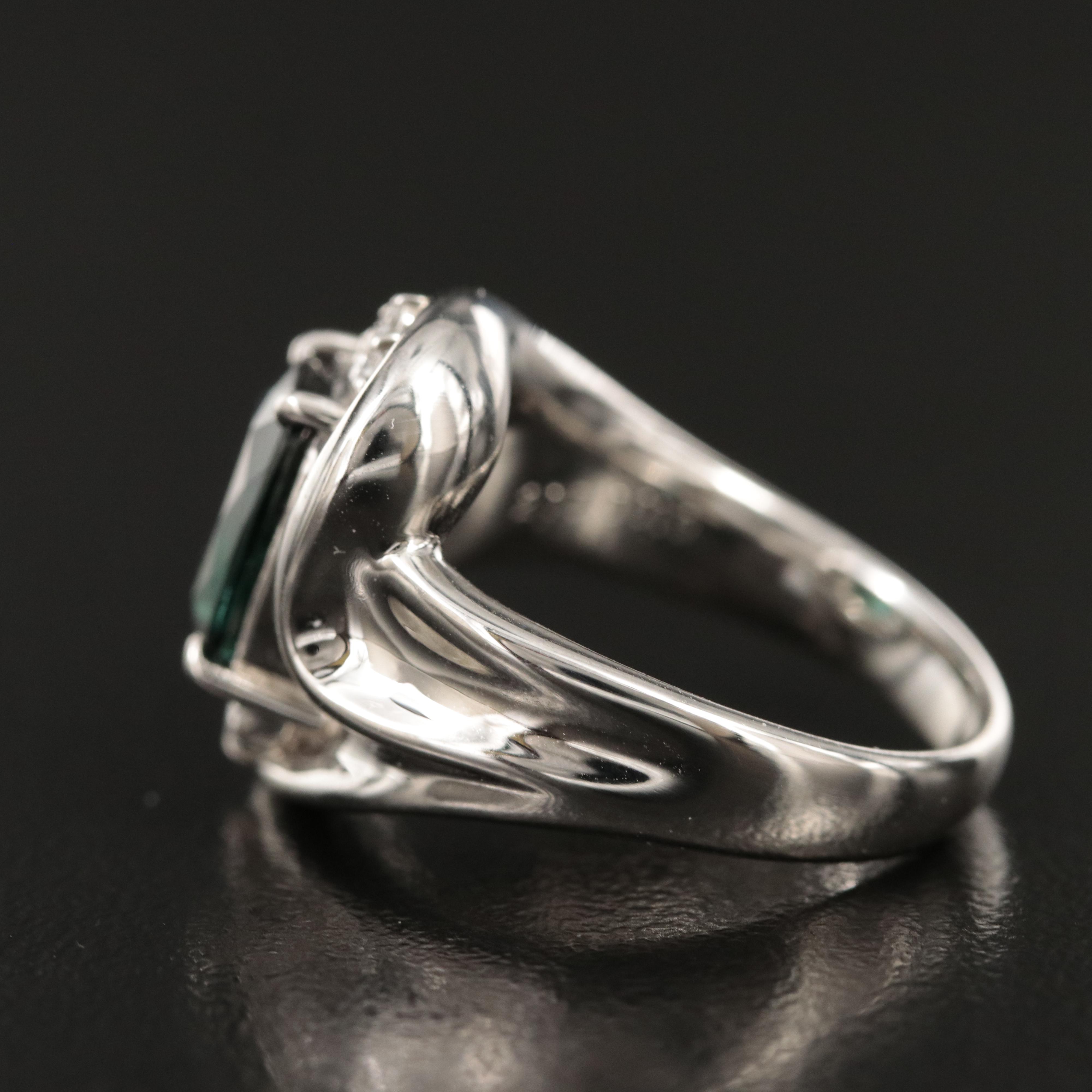 Platinum Tourmaline and Diamond Ring