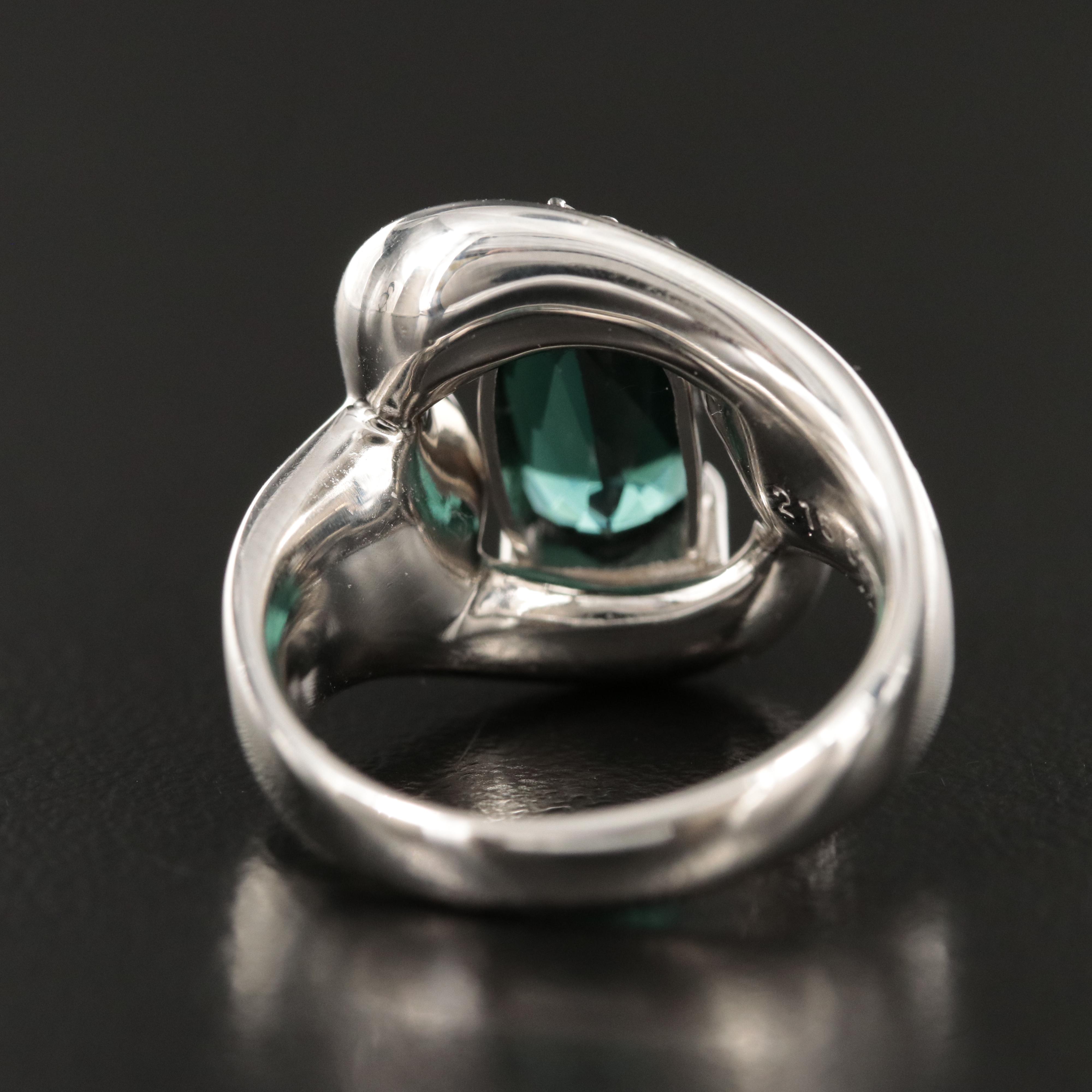 Platinum Tourmaline and Diamond Ring