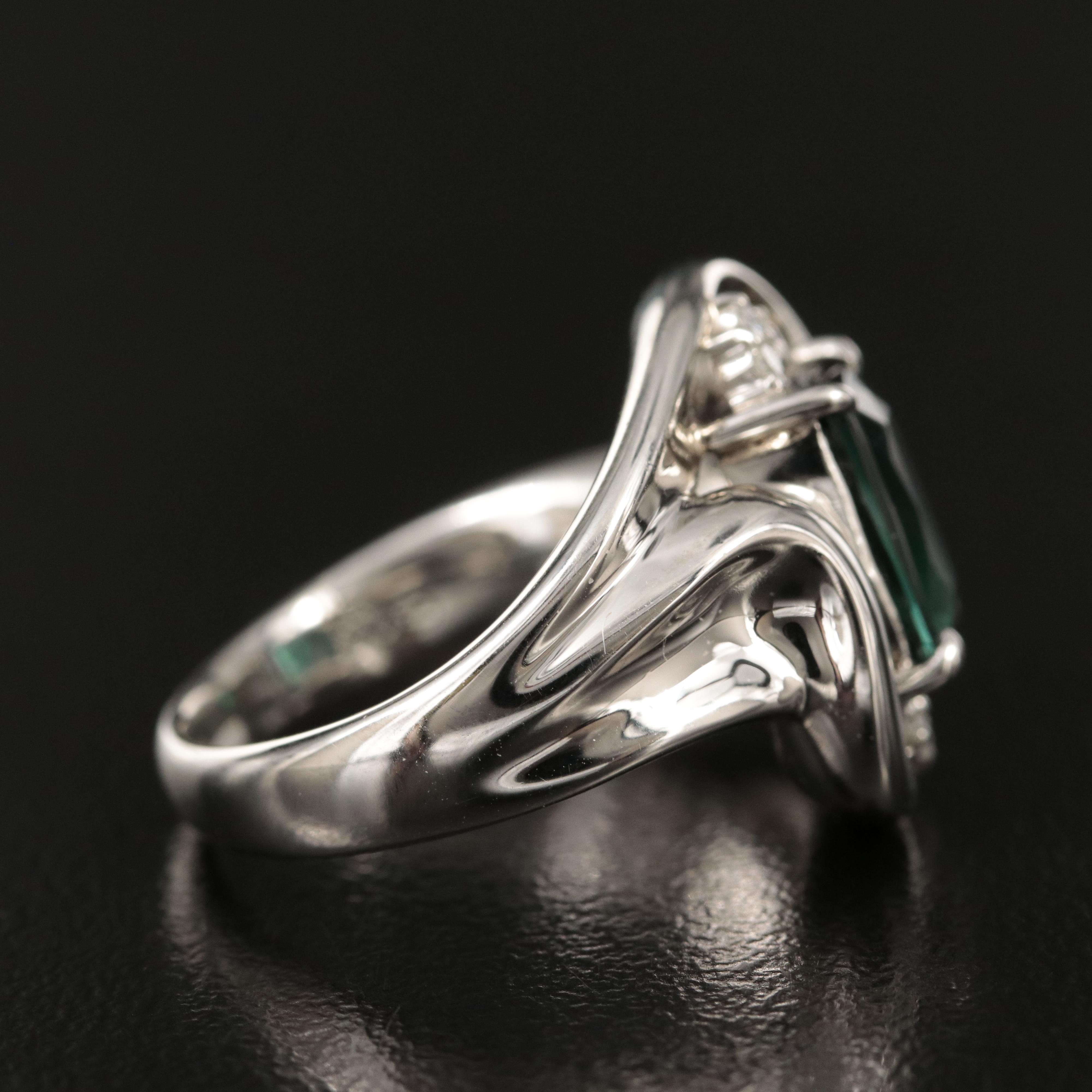 Platinum Tourmaline and Diamond Ring