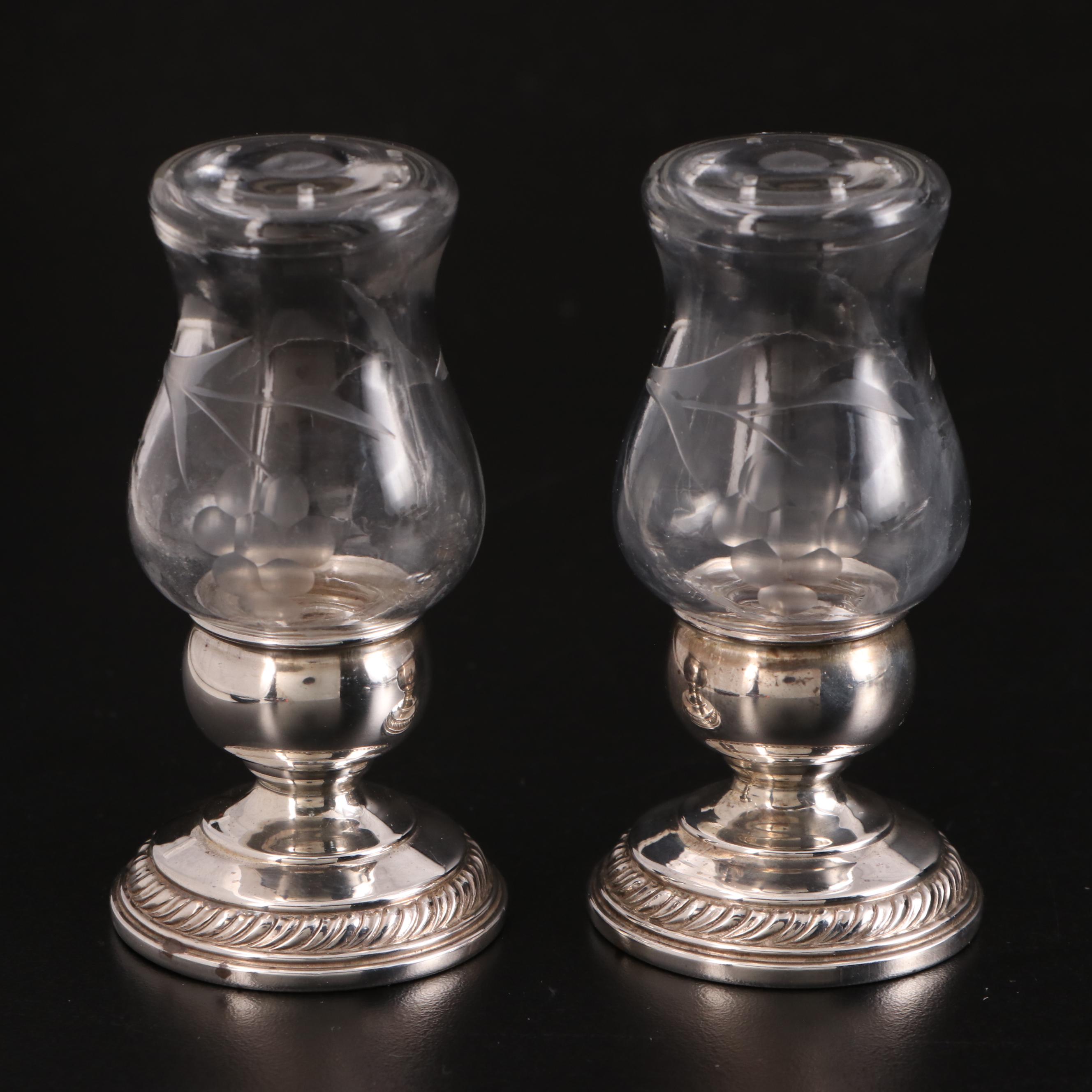 Sterling Silver Rimmed Glass Coasters and More Tableware, Early/ Mid-20th C.