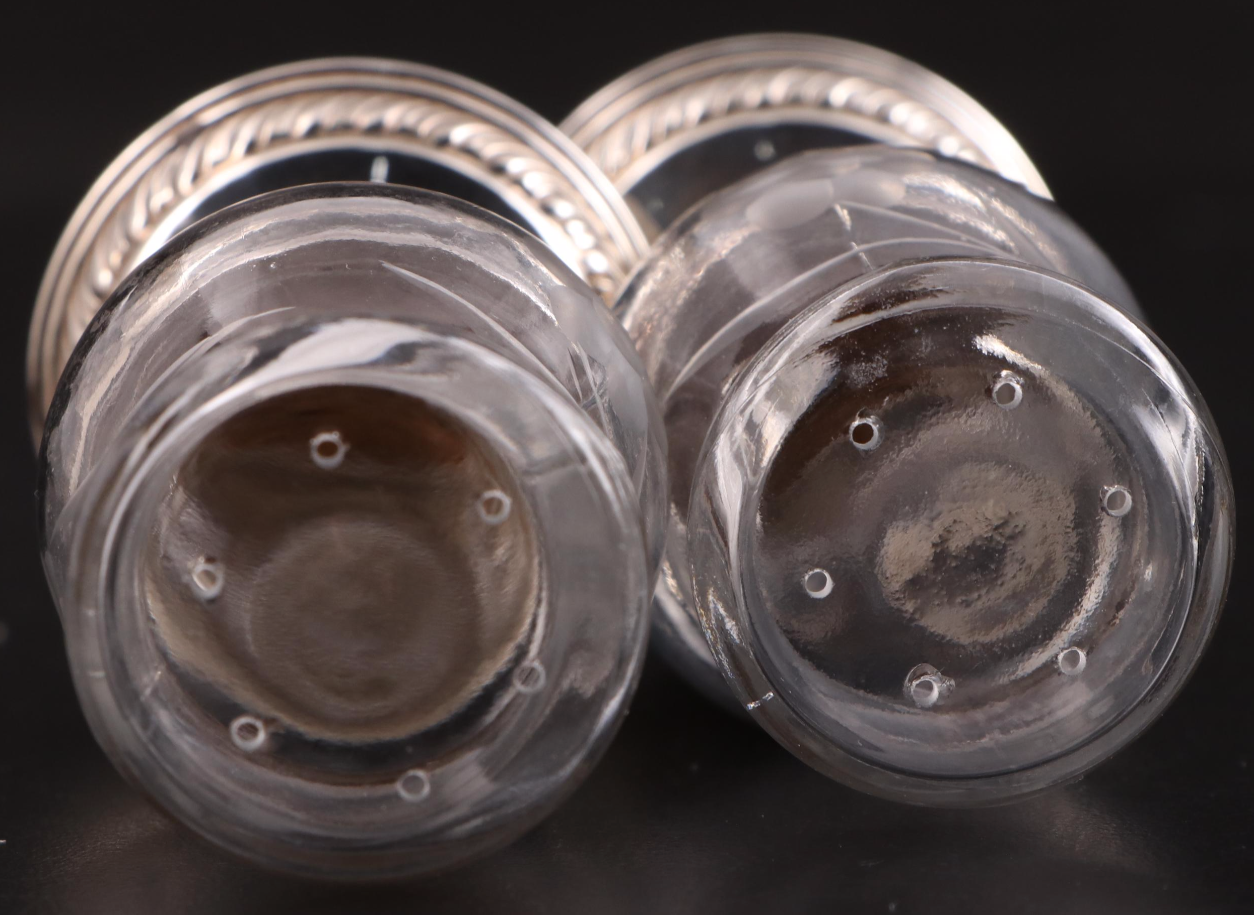 Sterling Silver Rimmed Glass Coasters and More Tableware, Early/ Mid-20th C.