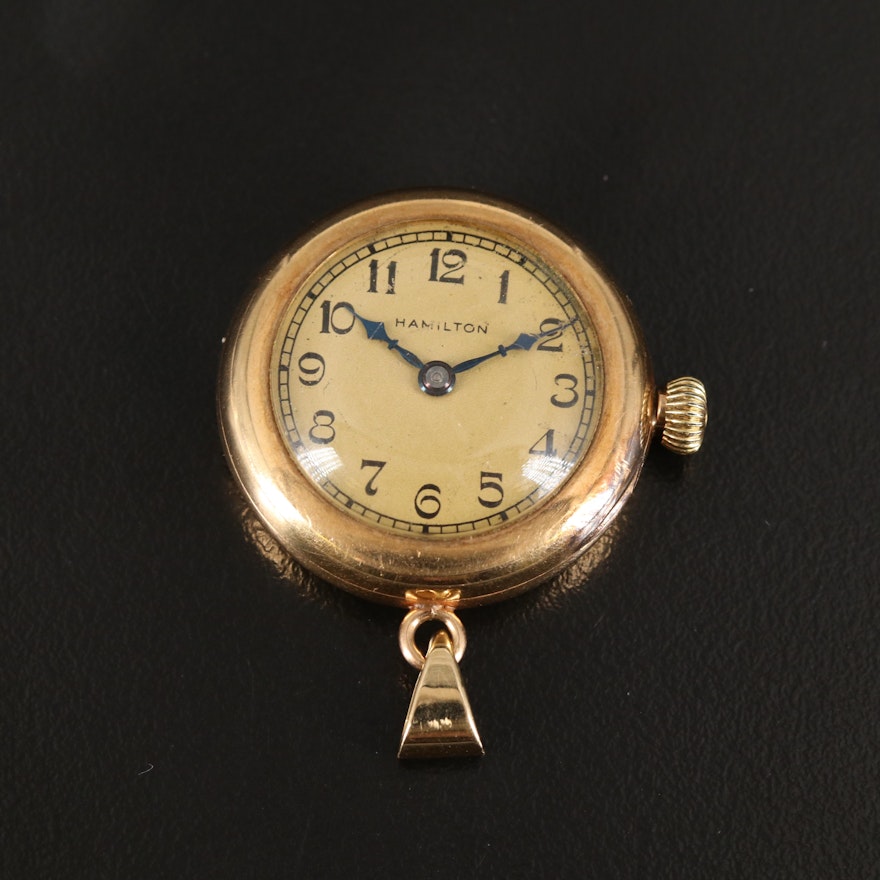 14K 1922 Hamilton Pendant Watch