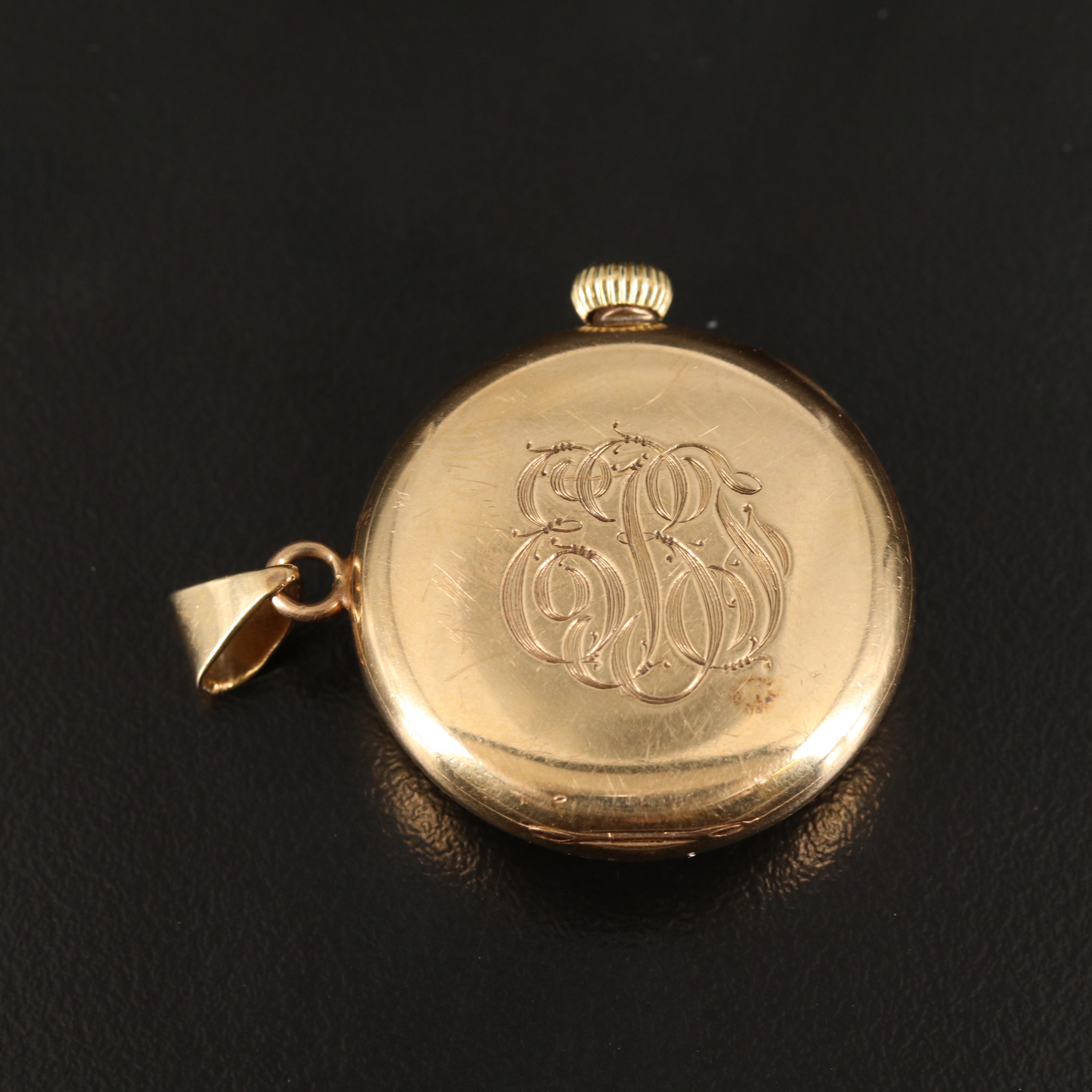 14K 1922 Hamilton Pendant Watch