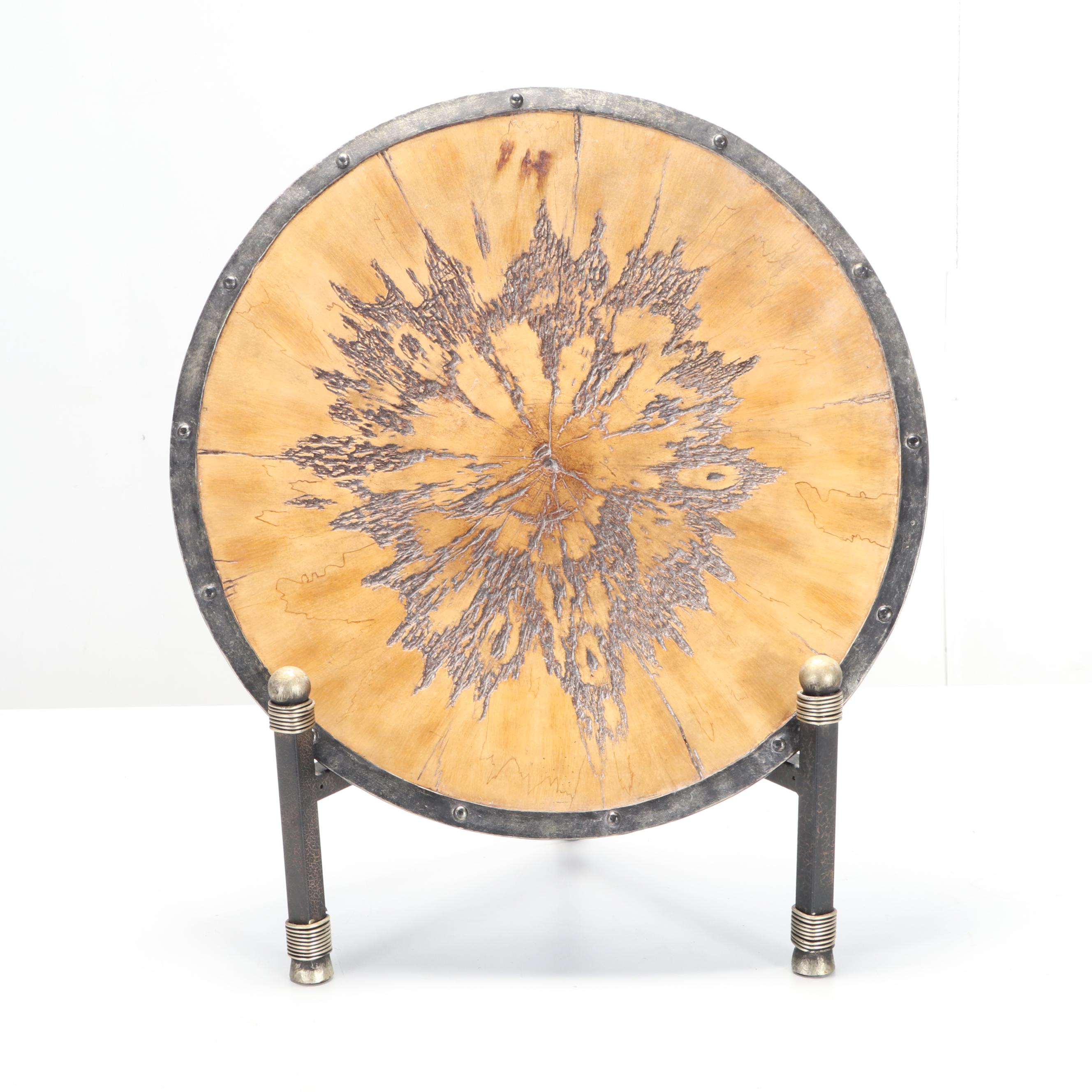 The Kinder Collection Wooden Charger and Candlesticks with Electric Candles