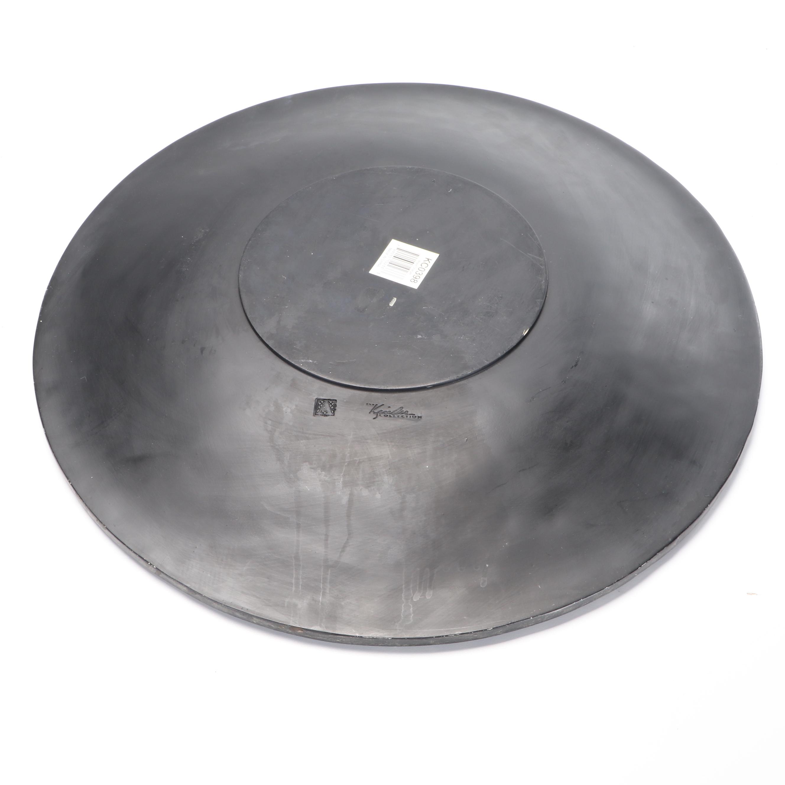 The Kinder Collection Wooden Charger and Candlesticks with Electric Candles