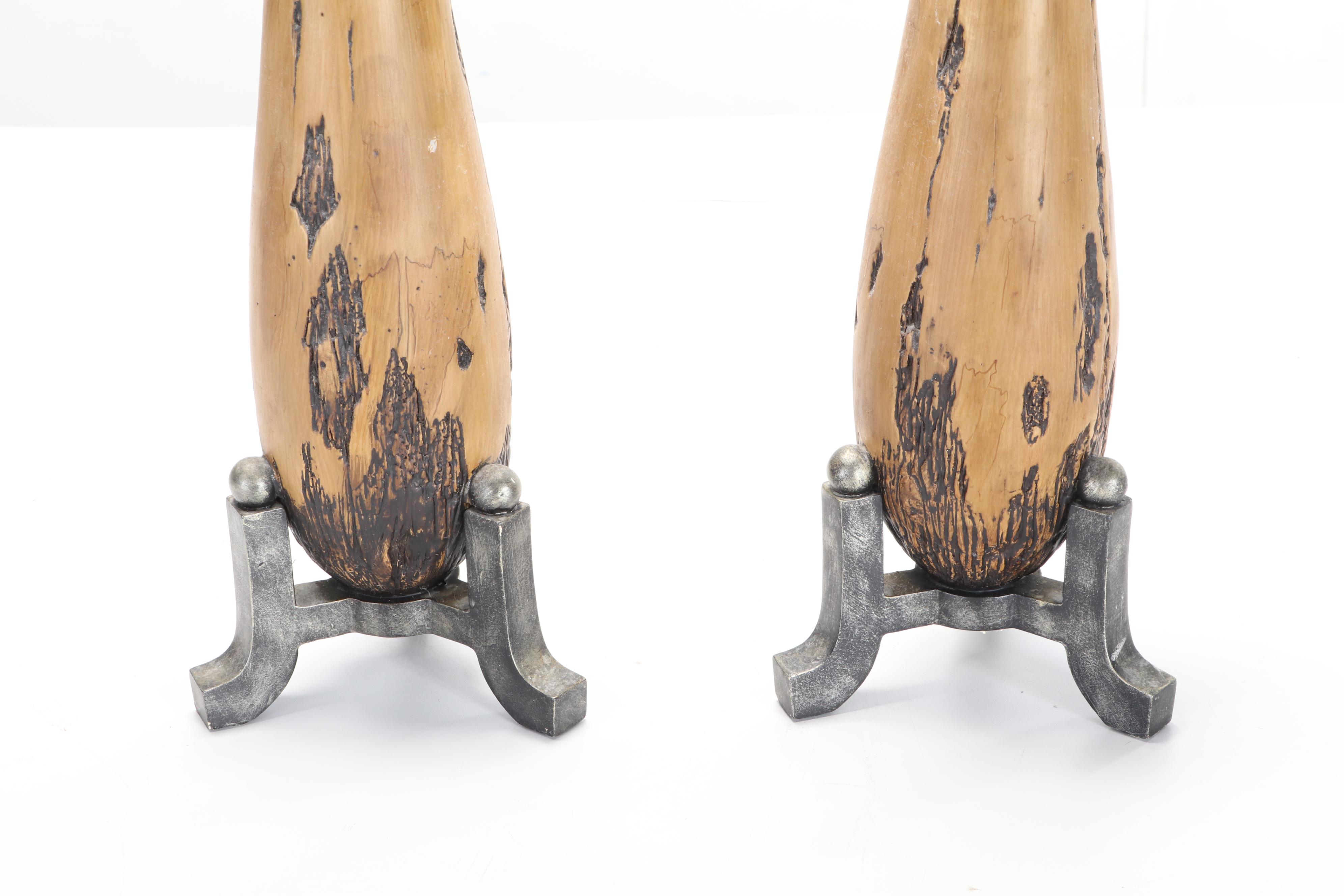 The Kinder Collection Wooden Charger and Candlesticks with Electric Candles