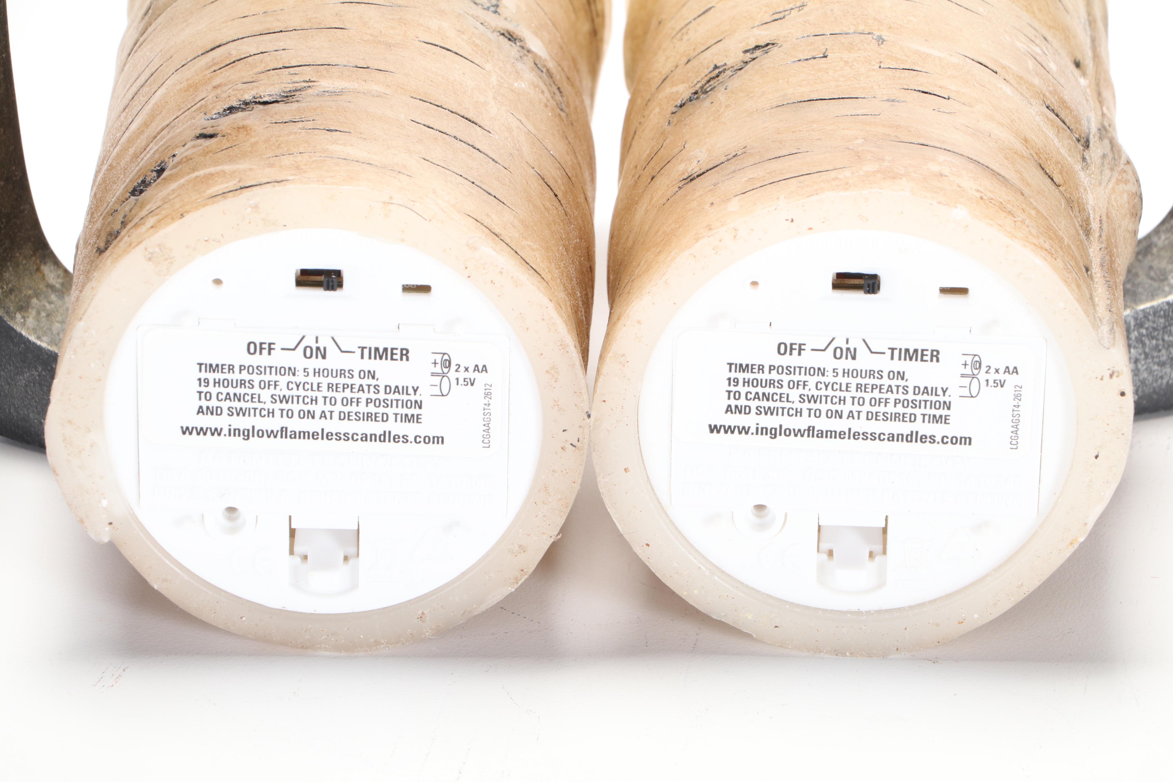 The Kinder Collection Wooden Charger and Candlesticks with Electric Candles