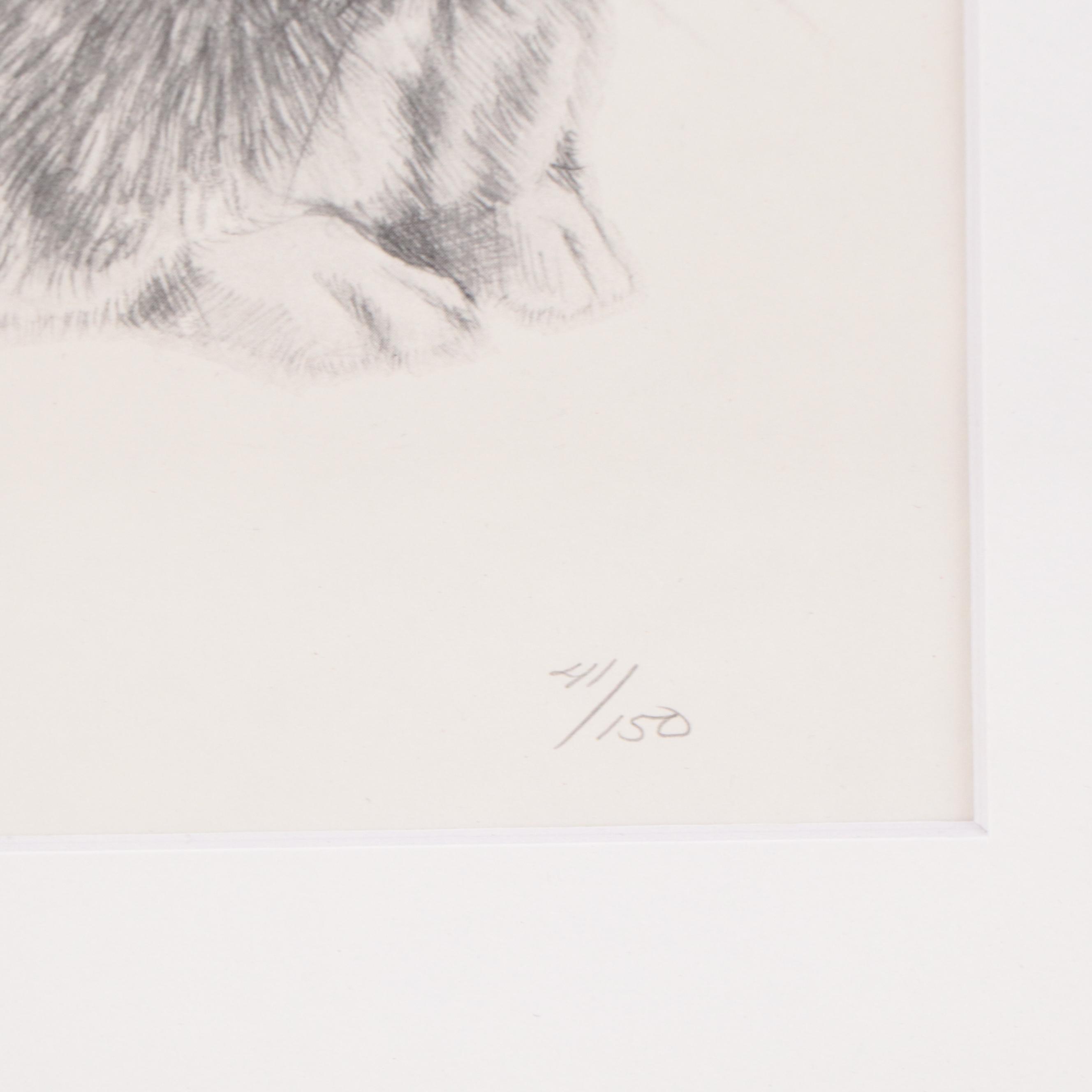 Susan Norris Barr Halftone of Resting Bunny, 1982