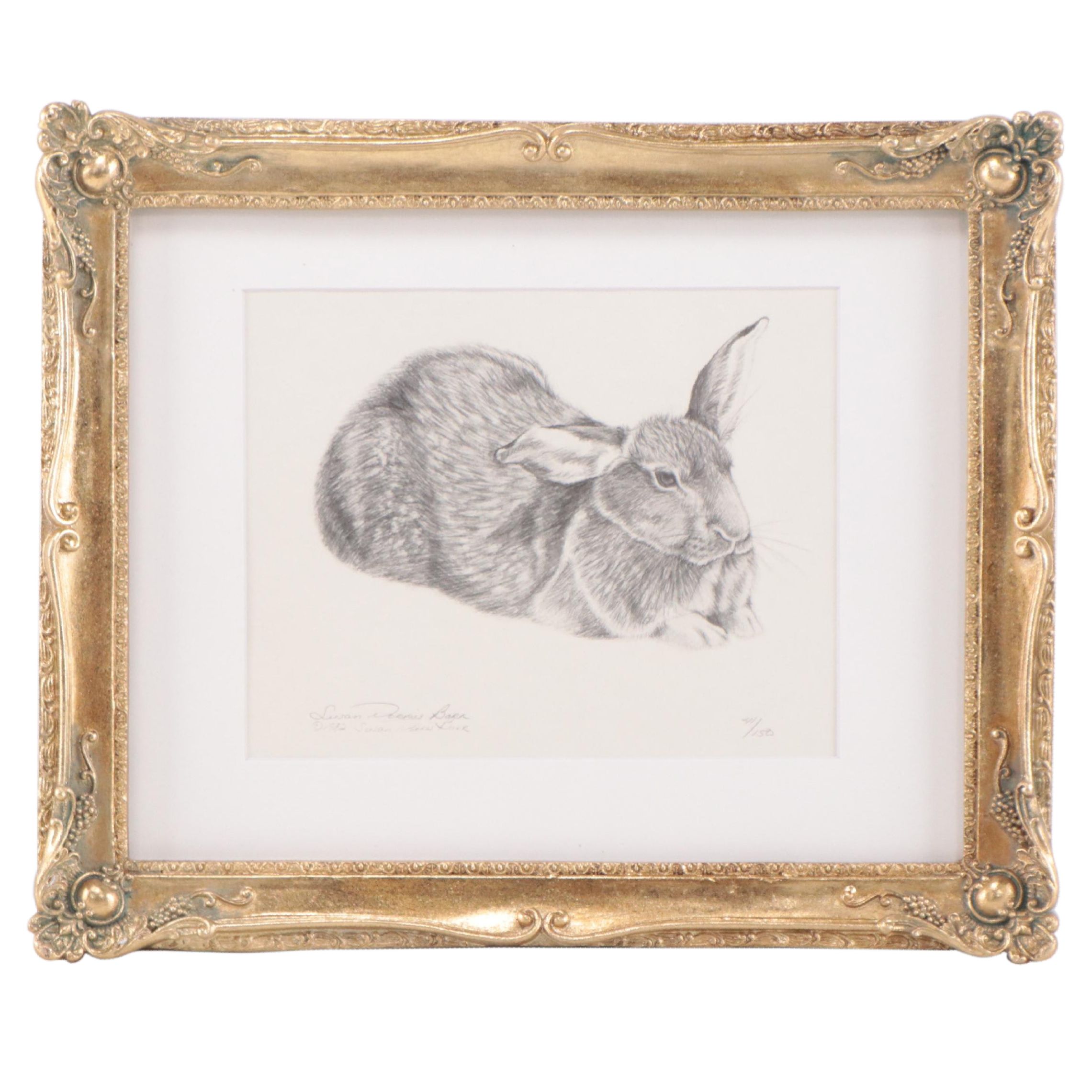 Susan Norris Barr Halftone of Resting Bunny, 1982