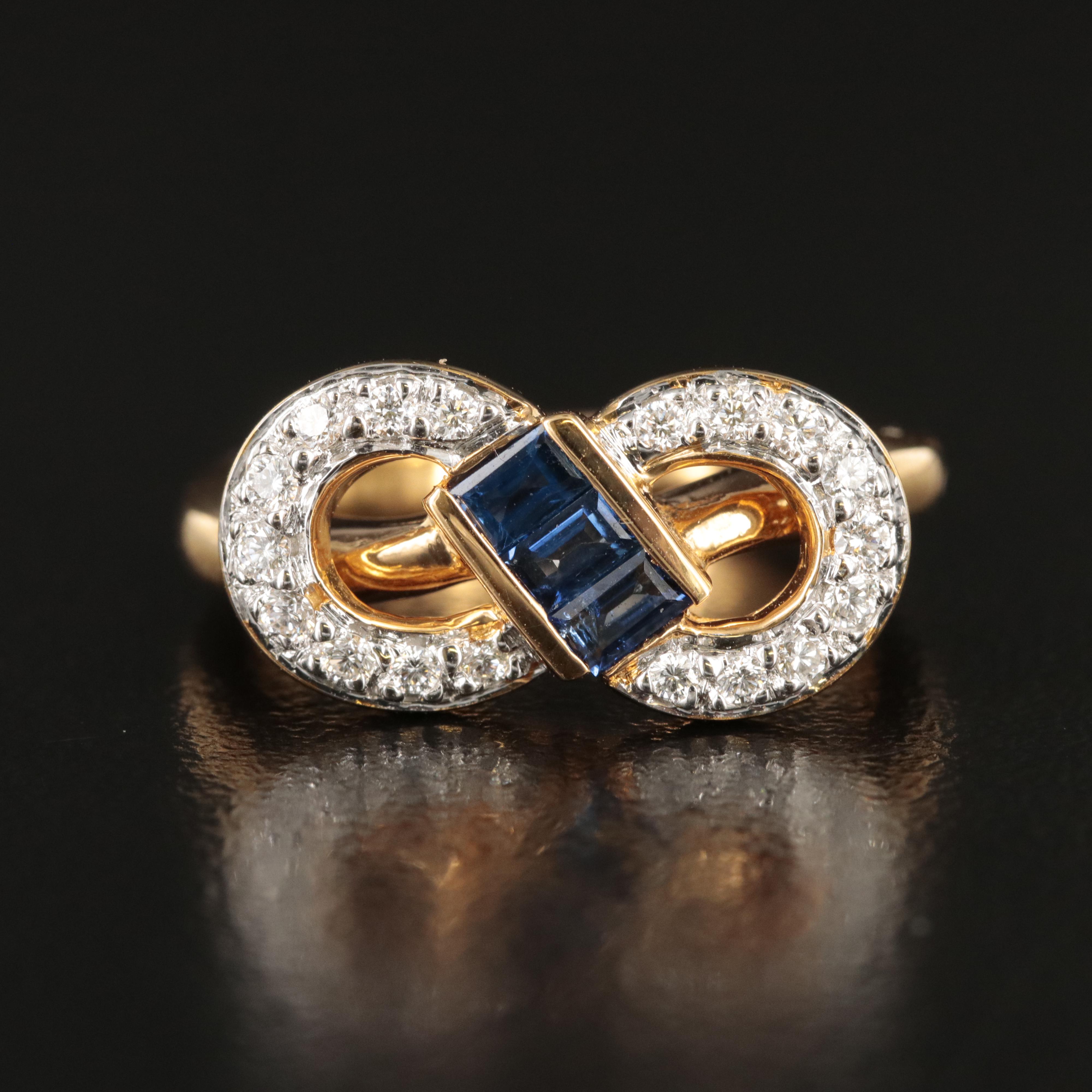 18K Sapphire and Diamond Ring