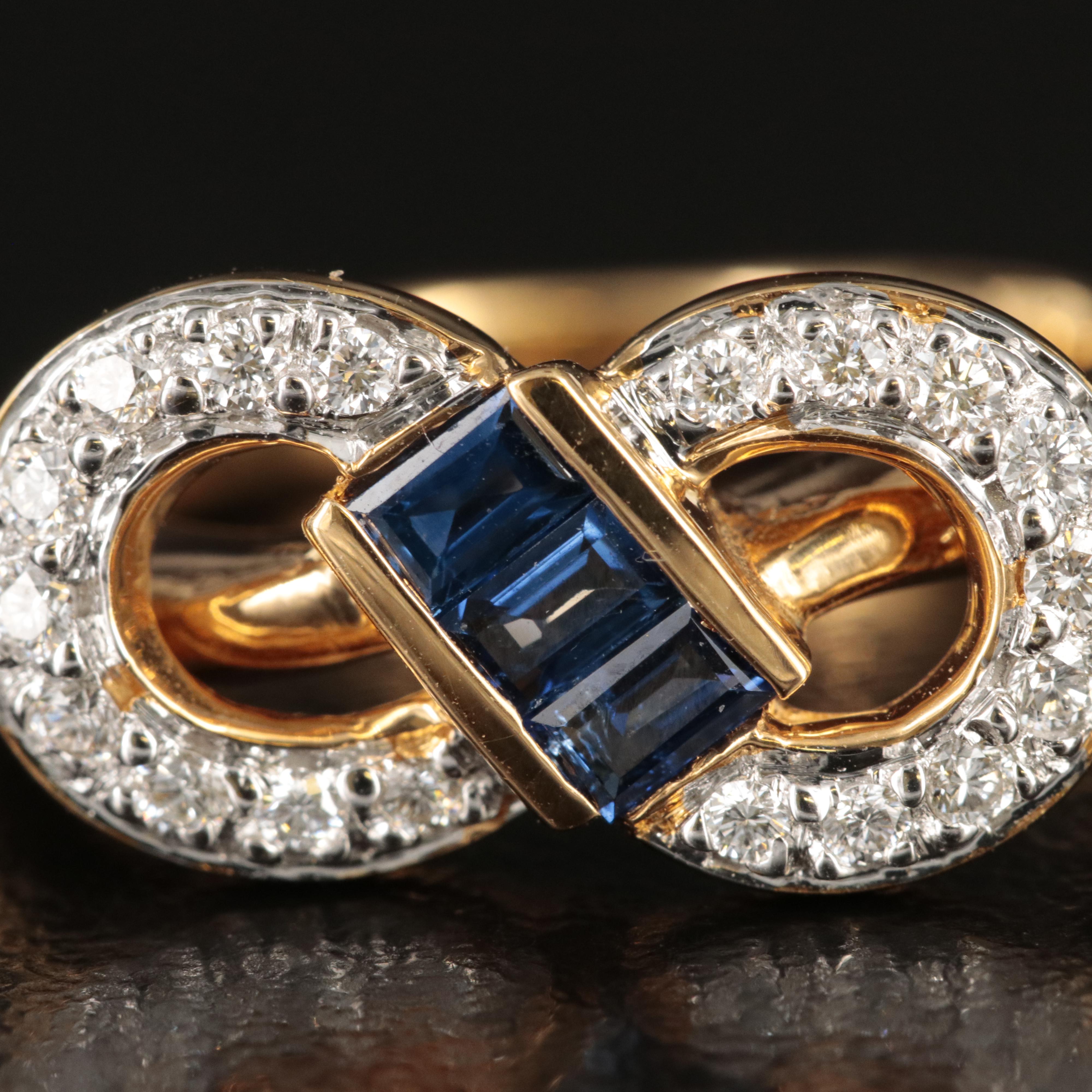 18K Sapphire and Diamond Ring