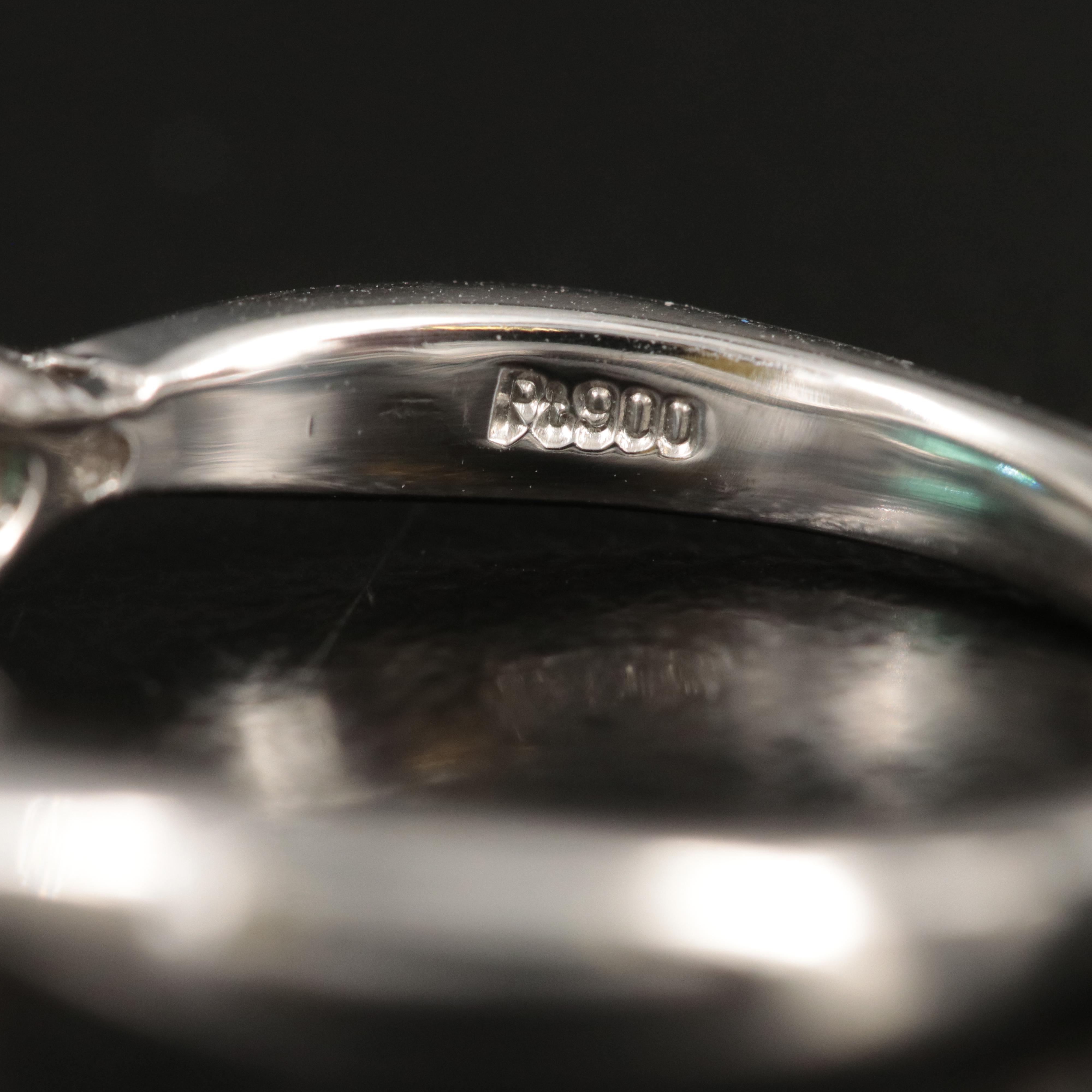 Platinum 1.70 CT Tourmaline and Diamond Ring