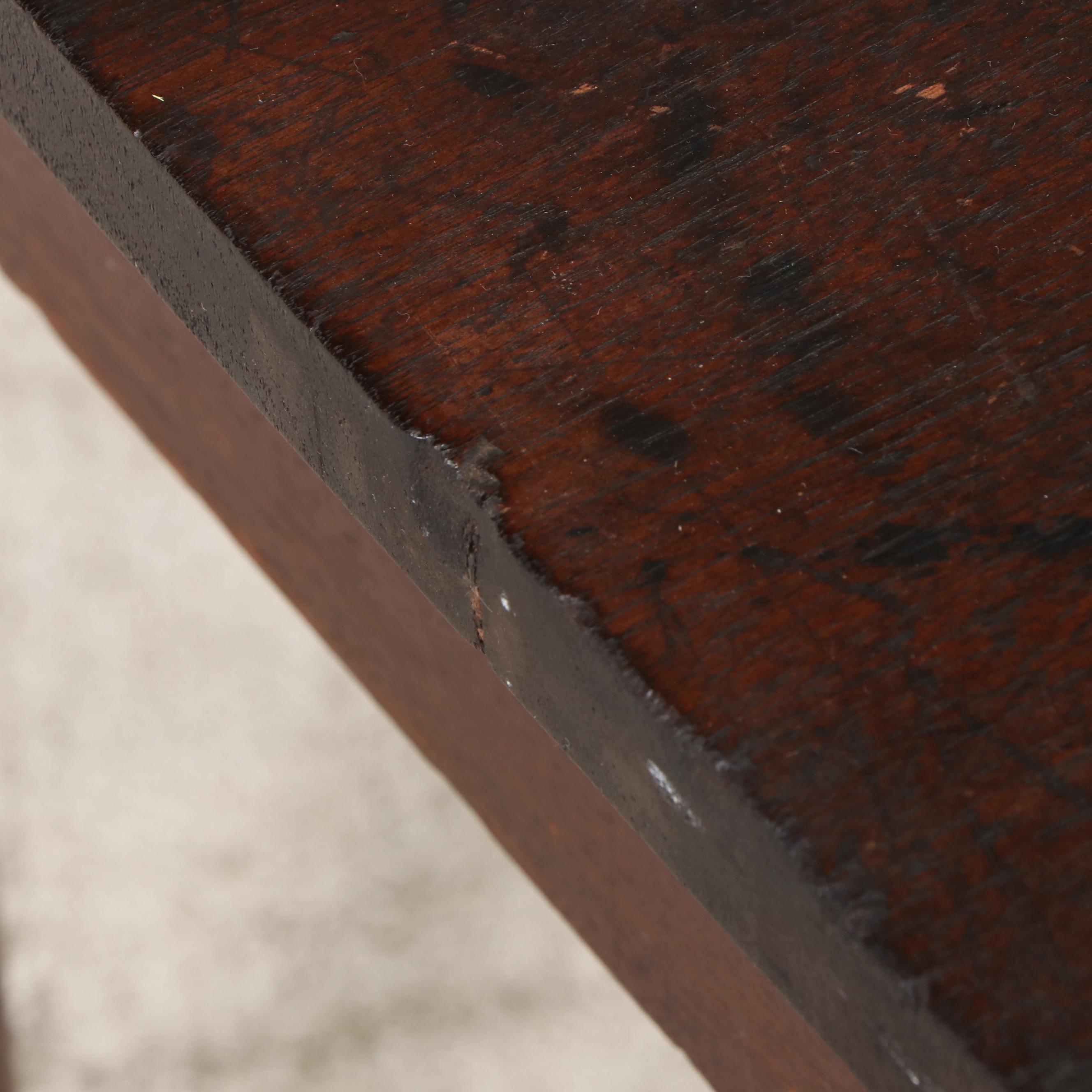American Primitive Walnut Side Table, 19th Century