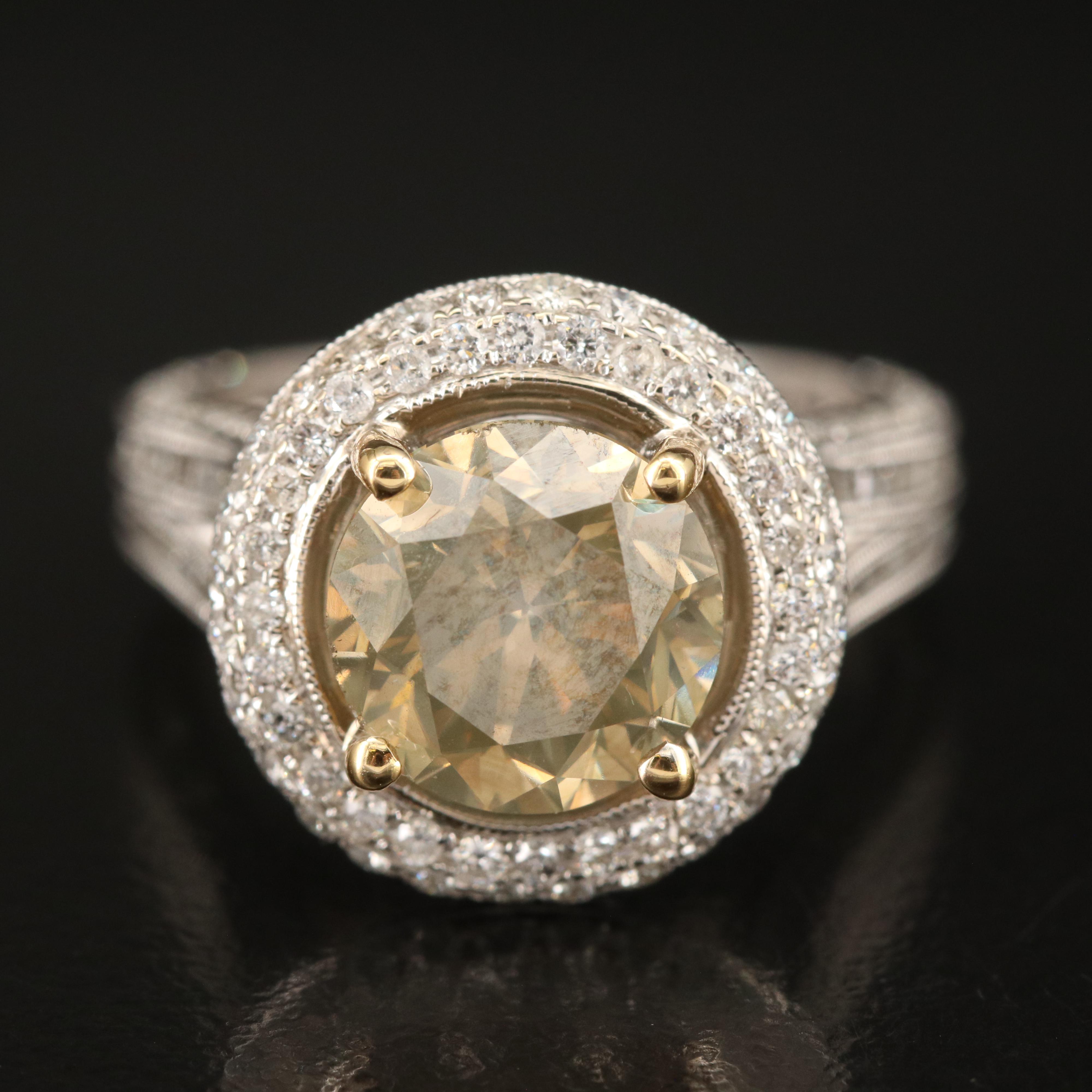 18K 5.14 CTW Diamond Halo Ring